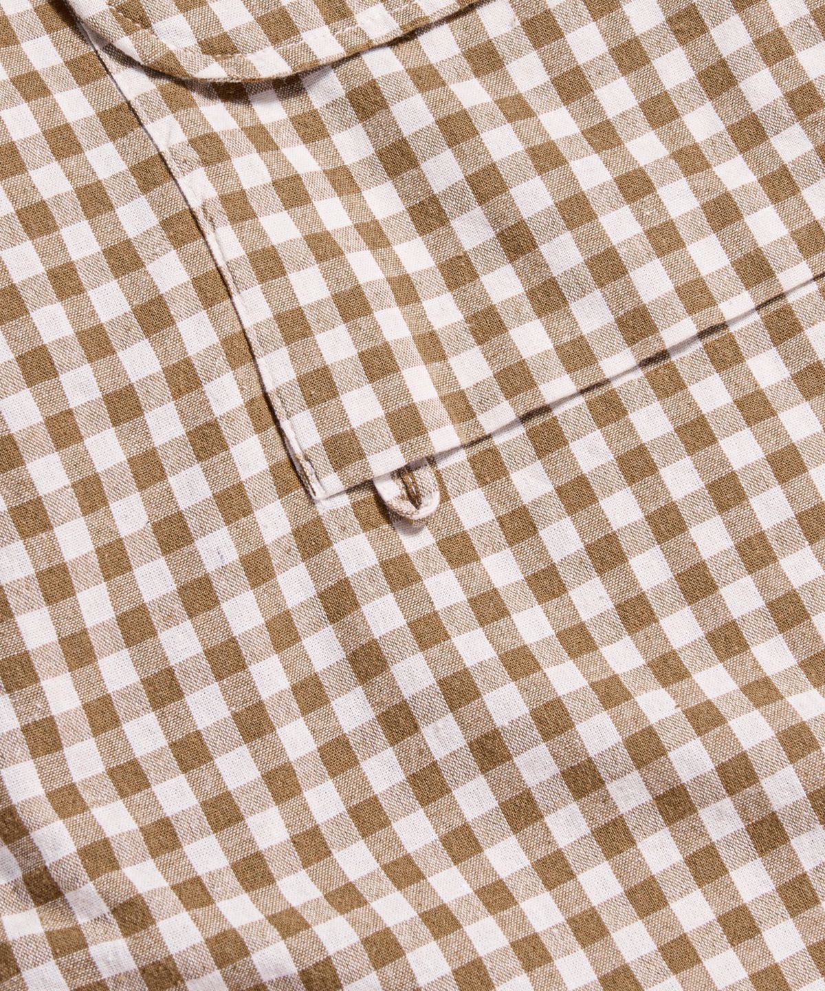 에스피오나지(ESPIONAGE) Double Pocket Gingham Shirt Soft Brown