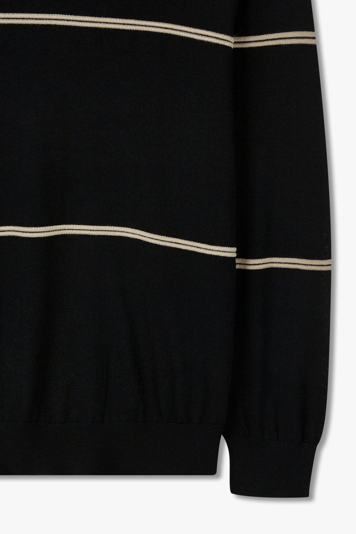 아르마니 익스체인지(ARMANI EXCHANGE) 남성 배색 라인 후디드 니트_다크 네이비 A415132010