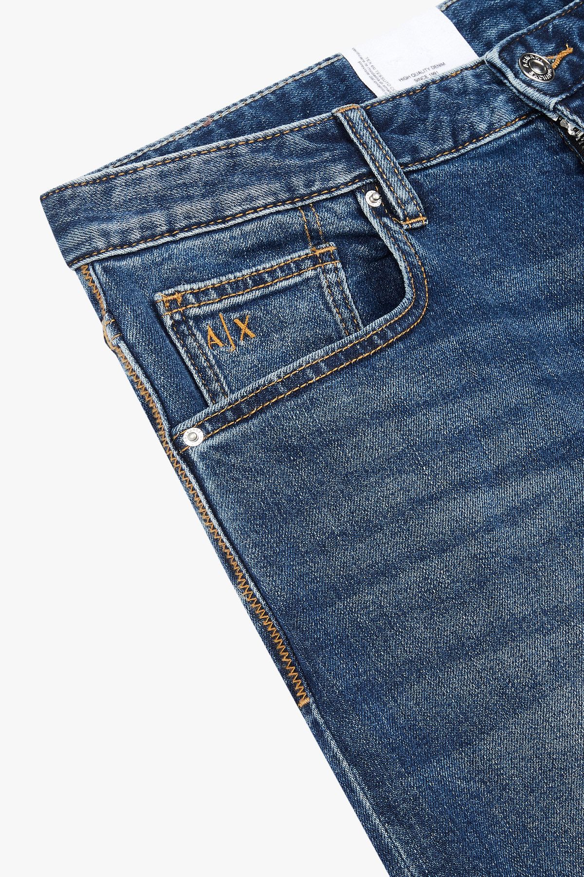 아르마니 익스체인지(ARMANI EXCHANGE) 남성 디스트로이드 슬림 핏 데님 팬츠_블루 A415140002