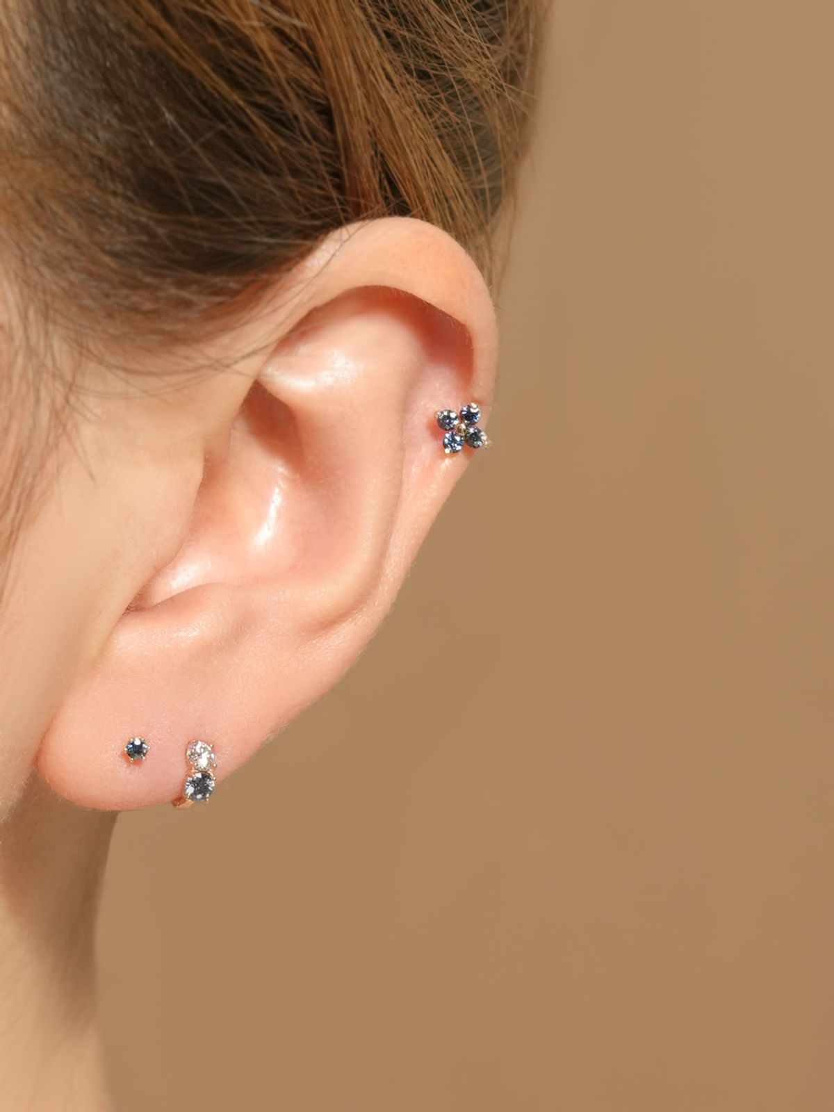 미니멀피어싱(MINIMALPIERCING) 14K 18K 모이사나이트 다이아 미니 투웨이 링 귀걸이