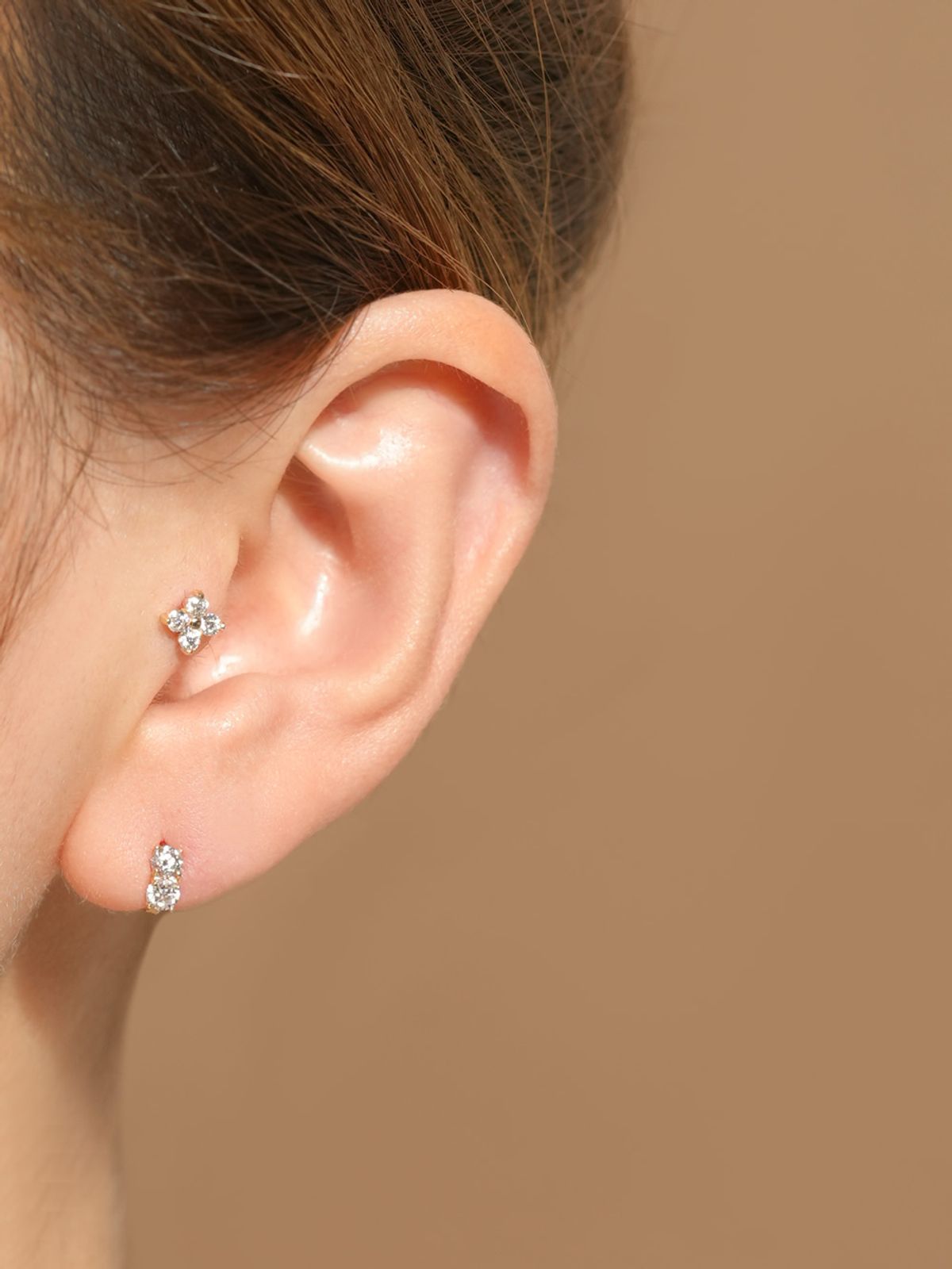 미니멀피어싱(MINIMALPIERCING) 14K 18K 모이사나이트 다이아 미니 투웨이 링 귀걸이
