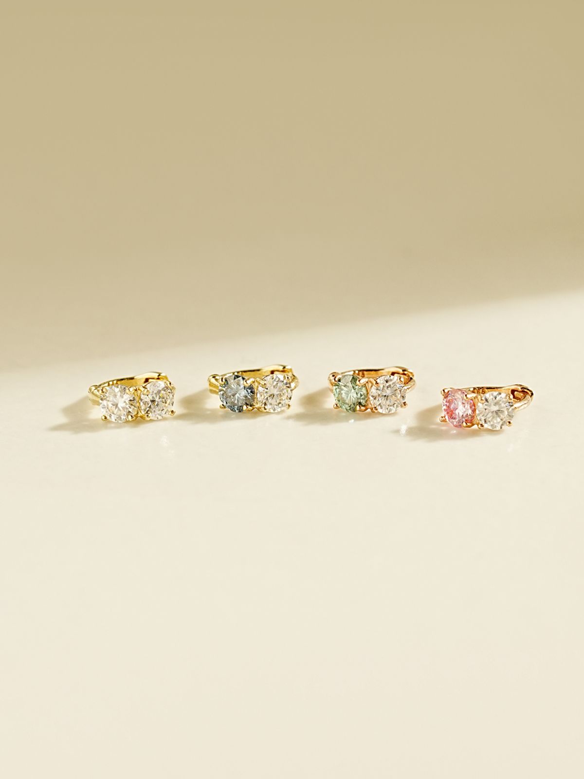 미니멀피어싱(MINIMALPIERCING) 14K 18K 모이사나이트 다이아 미니 투웨이 링 귀걸이