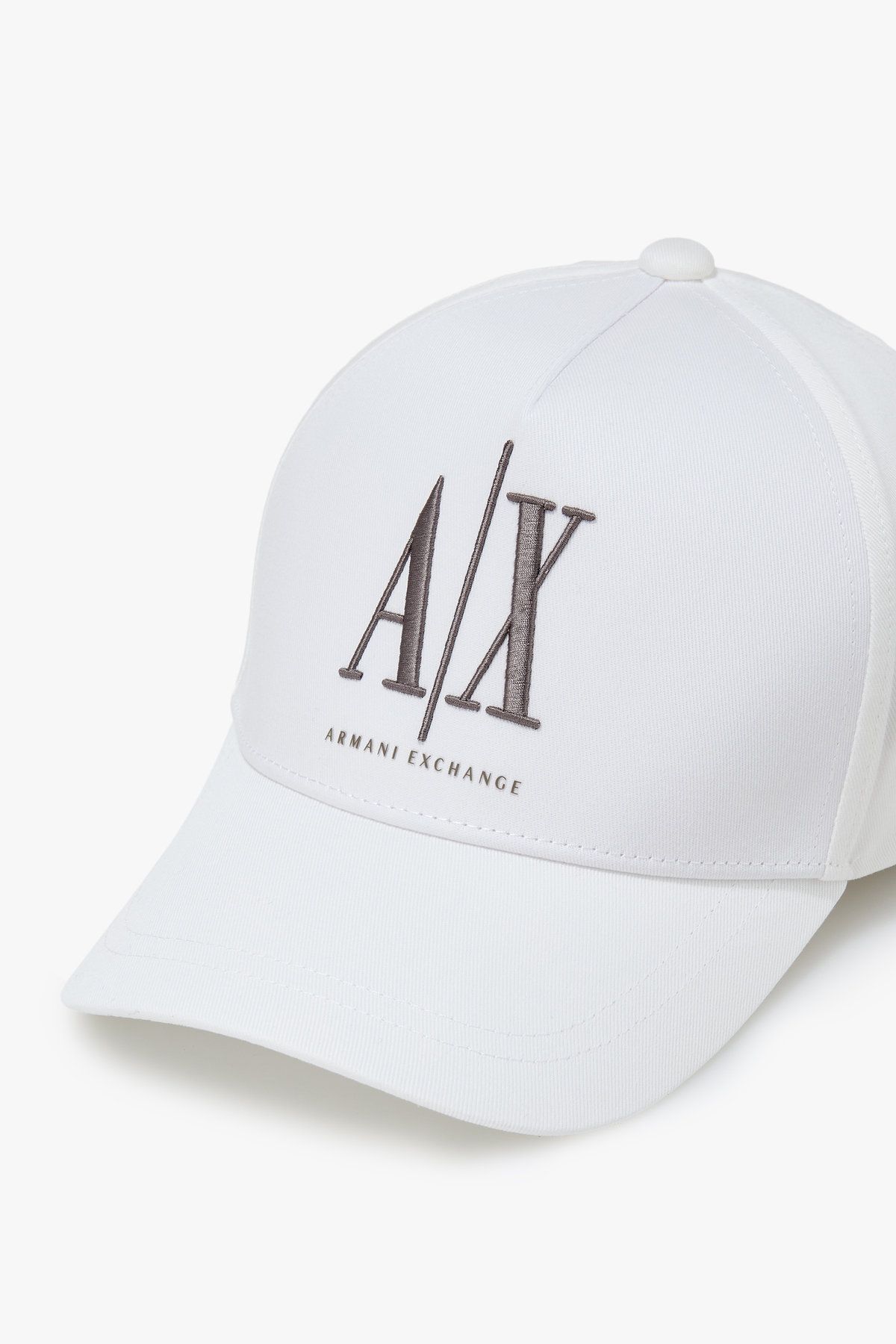아르마니 익스체인지(ARMANI EXCHANGE) 남성 빅 로고 자수 베이스볼 캡_오프 화이트 A415172002