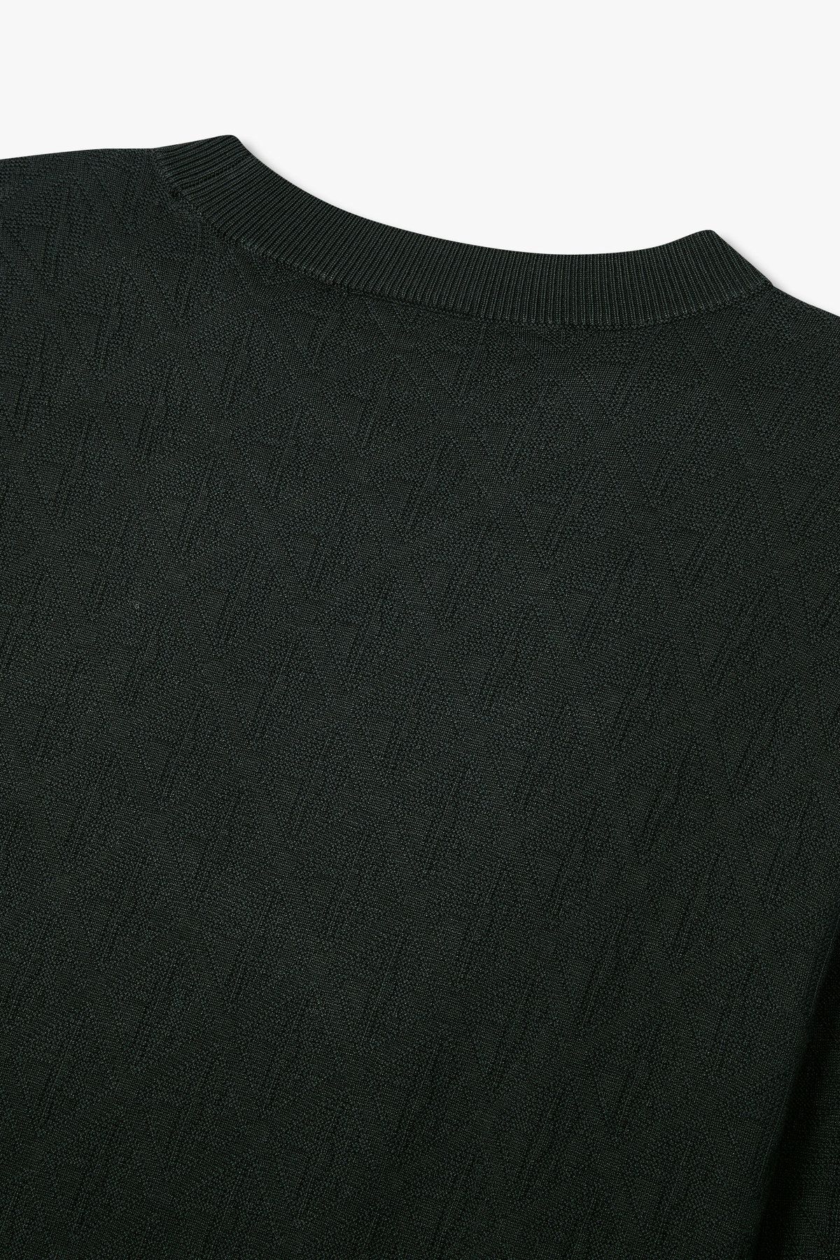 아르마니 익스체인지(ARMANI EXCHANGE) 남성 로고 패턴 크투넥 스웨터_다크 그린 A415132005