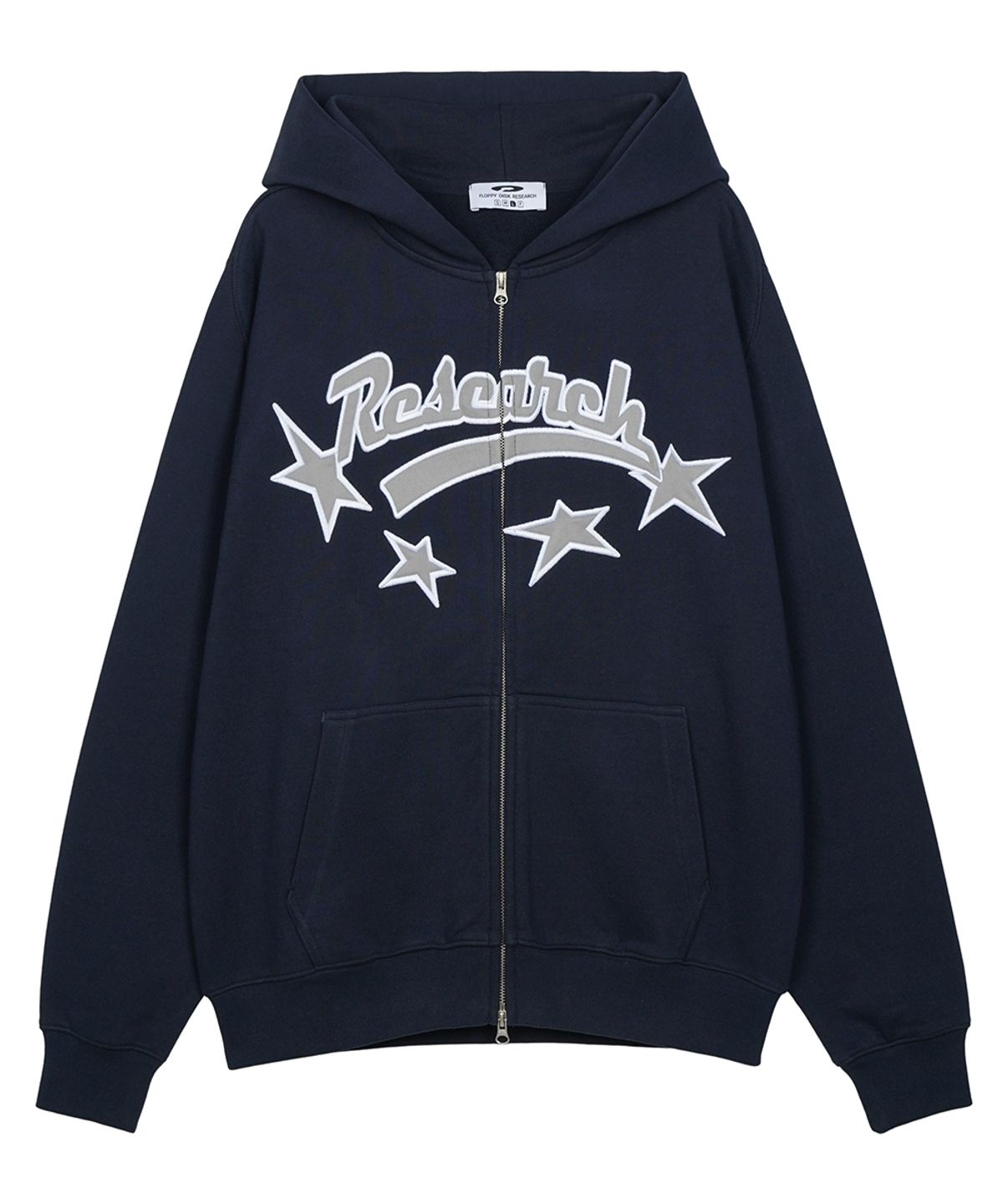 에프디알(FDR) Star Logo Applique Hood Zip-Up Navy