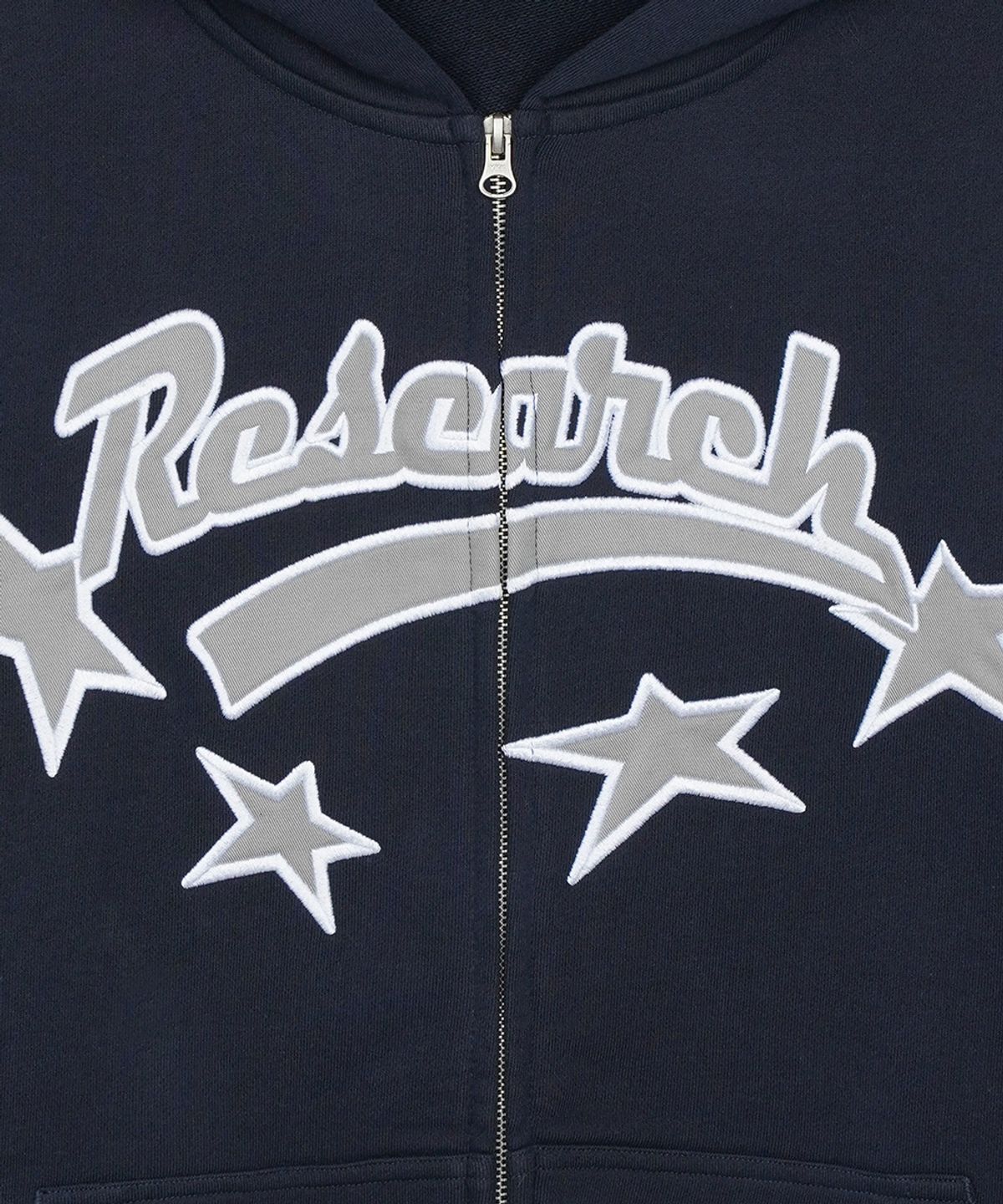 에프디알(FDR) Star Logo Applique Hood Zip-Up Navy