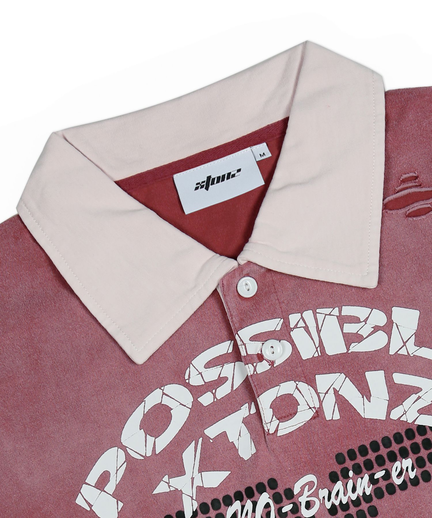 XTONZのXTT116 Fabia Destroyed Rugby Collar Long Sleeve 全2色 MUSINSA公式 | XTONZ XTT116 Fabia Destroyed Rugby Collar Long