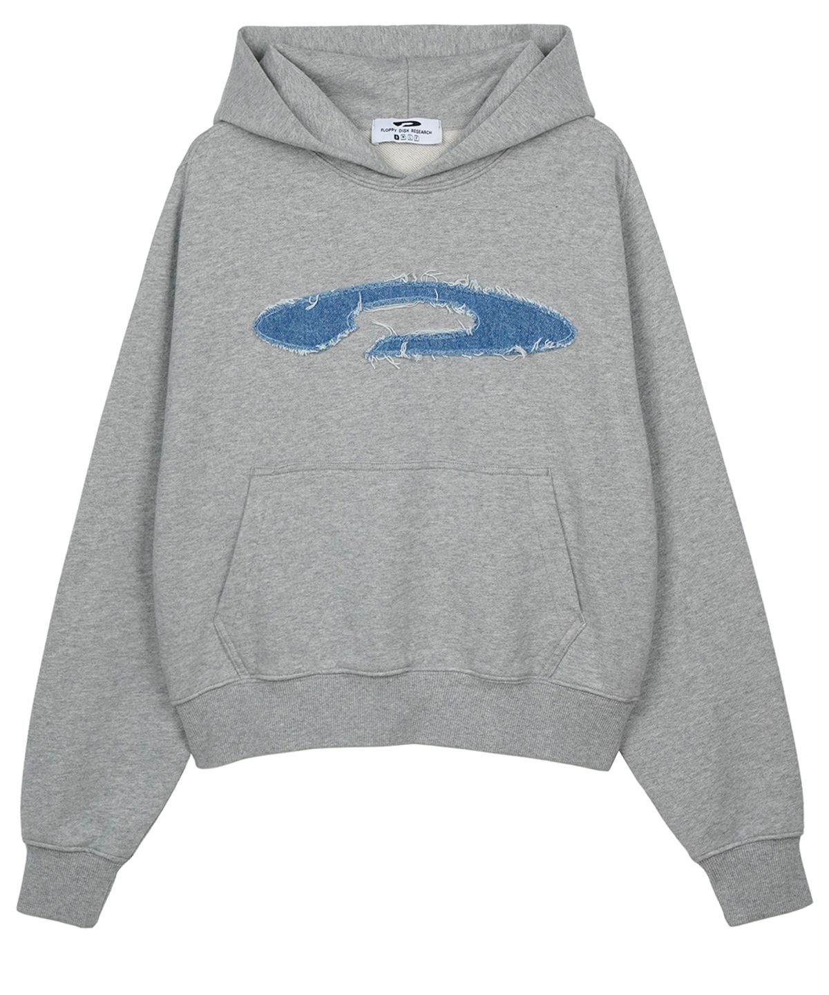 에프디알(FDR) Pigment Washed Denim Applique Hoodie M.Gray