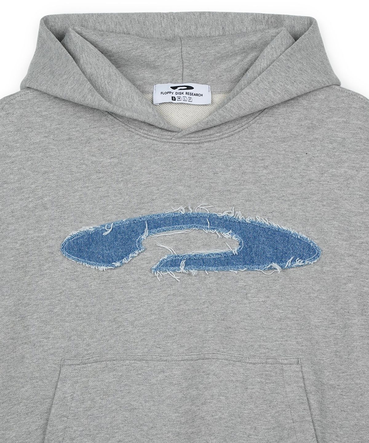 에프디알(FDR) Pigment Washed Denim Applique Hoodie M.Gray