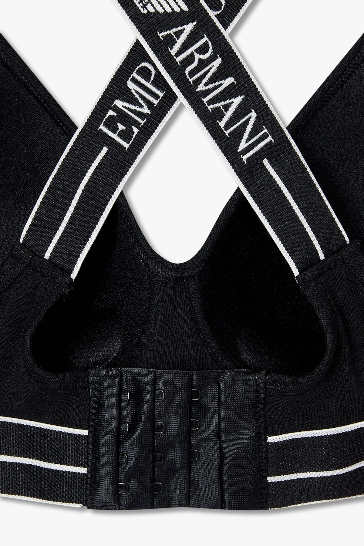 엠포리오 아르마니 언더웨어(EMPORIO ARMANI UNDERWEAR) 여성 라인 밴딩 패디드 트라이앵글 브라_블랙 0825181517