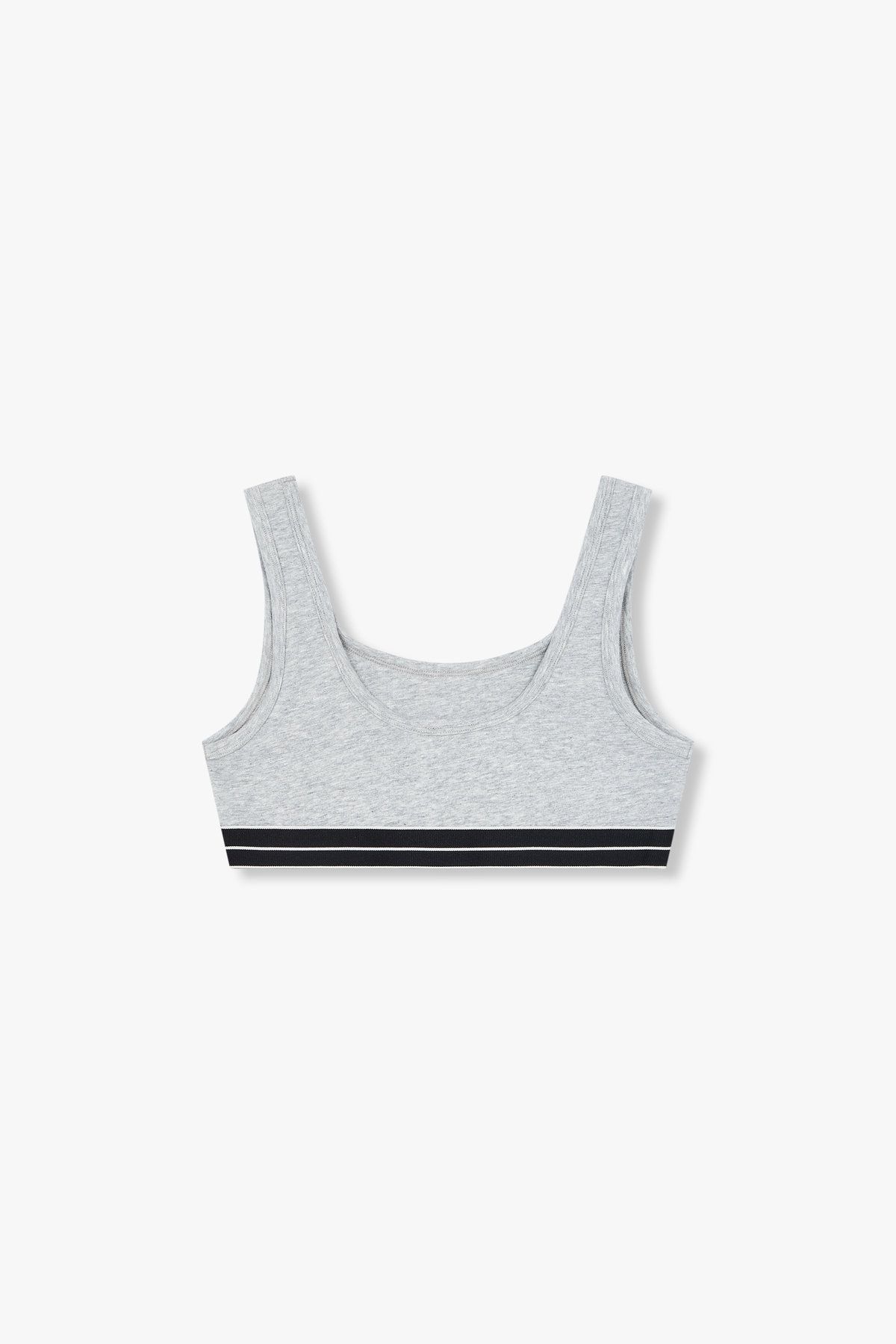 엠포리오 아르마니 언더웨어(EMPORIO ARMANI UNDERWEAR) 여성 라인 로고 밴딩 브라렛 스포츠 브라_멜란지 그레이 0825181531