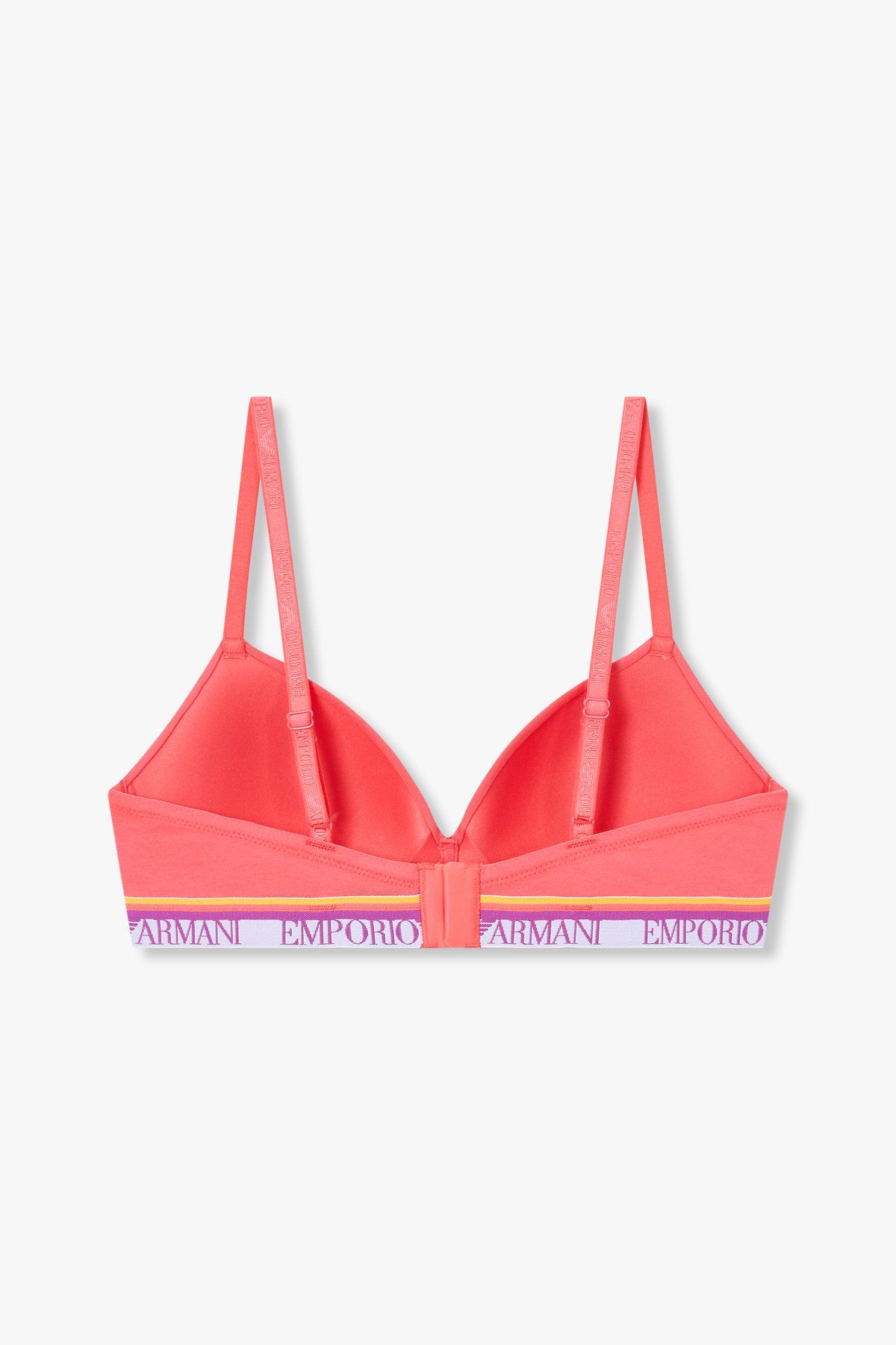 엠포리오 아르마니 언더웨어(EMPORIO ARMANI UNDERWEAR) 여성 스트라이프 밴딩 패디드 트라이앵글 브라_코랄 핑크 0825181523