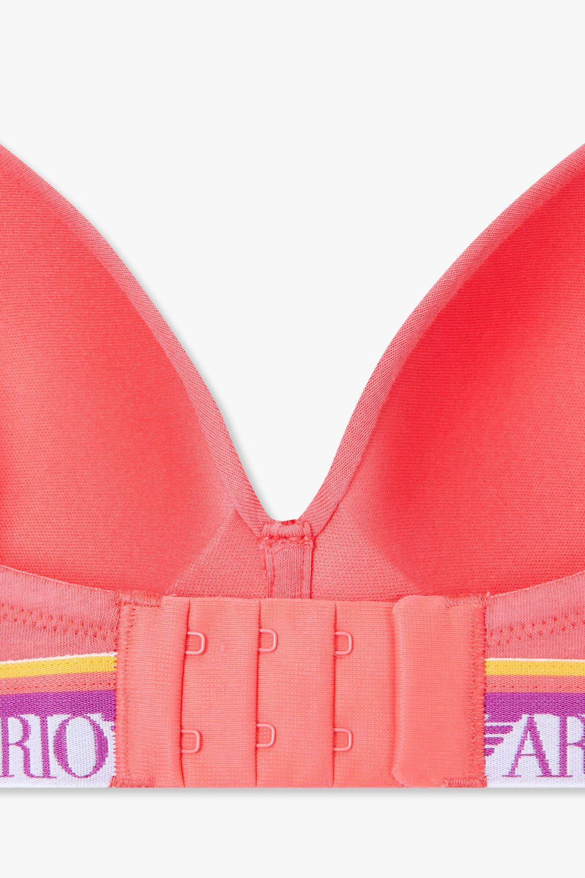 엠포리오 아르마니 언더웨어(EMPORIO ARMANI UNDERWEAR) 여성 스트라이프 밴딩 패디드 트라이앵글 브라_코랄 핑크 0825181523