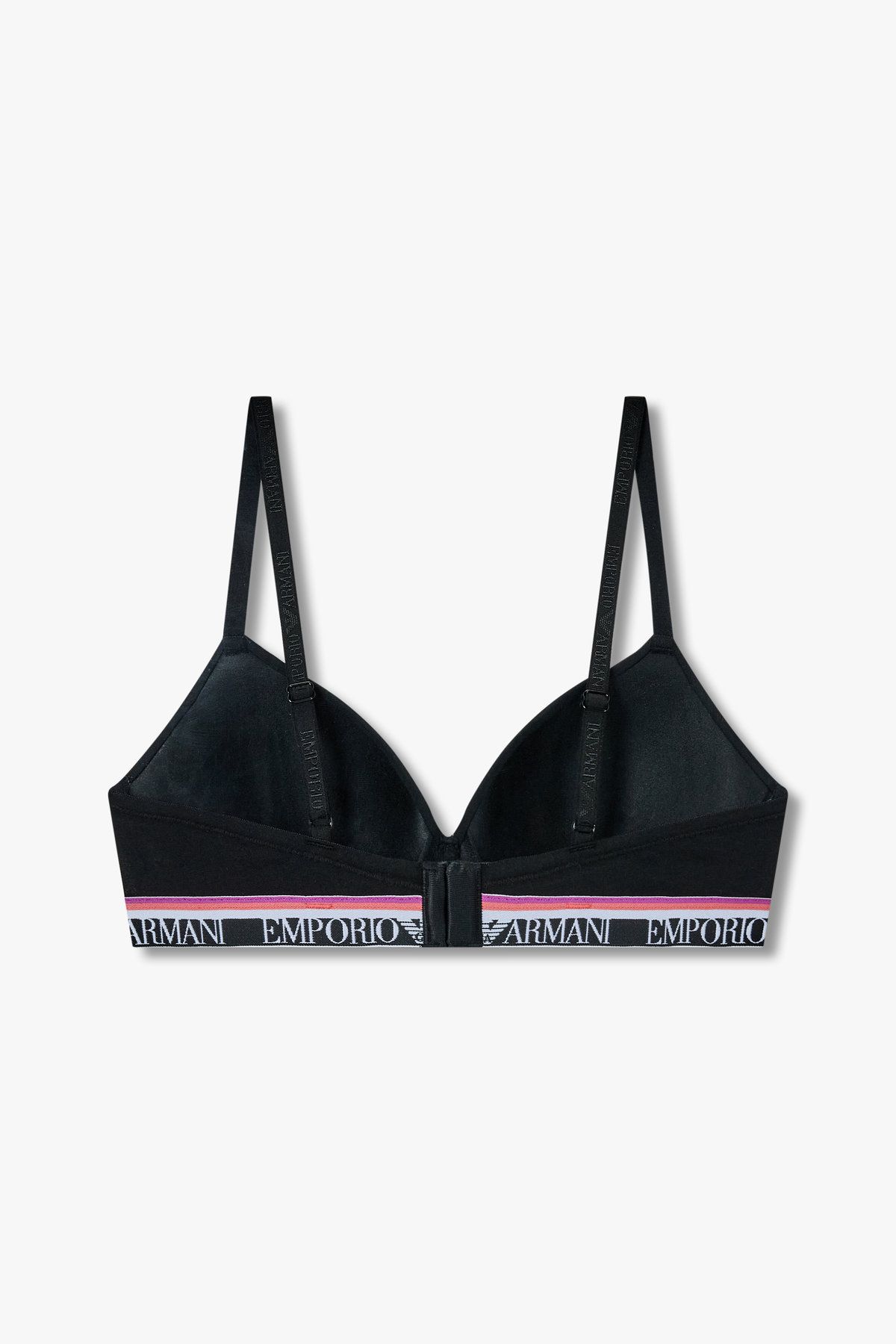 엠포리오 아르마니 언더웨어(EMPORIO ARMANI UNDERWEAR) 여성 스트라이프 밴딩 패디드 트라이앵글 브라_블랙 0825181525