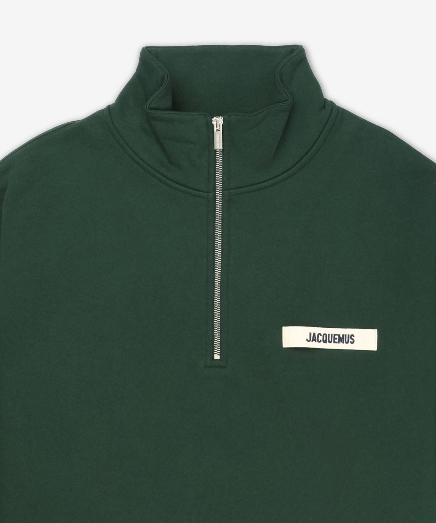 【JACQUEMUS】Le Camionnette Grosgrain Half Zip Sweatshirt Shop Jacquemus - Le Camionneur Grosgrain Half-Zip Pullover