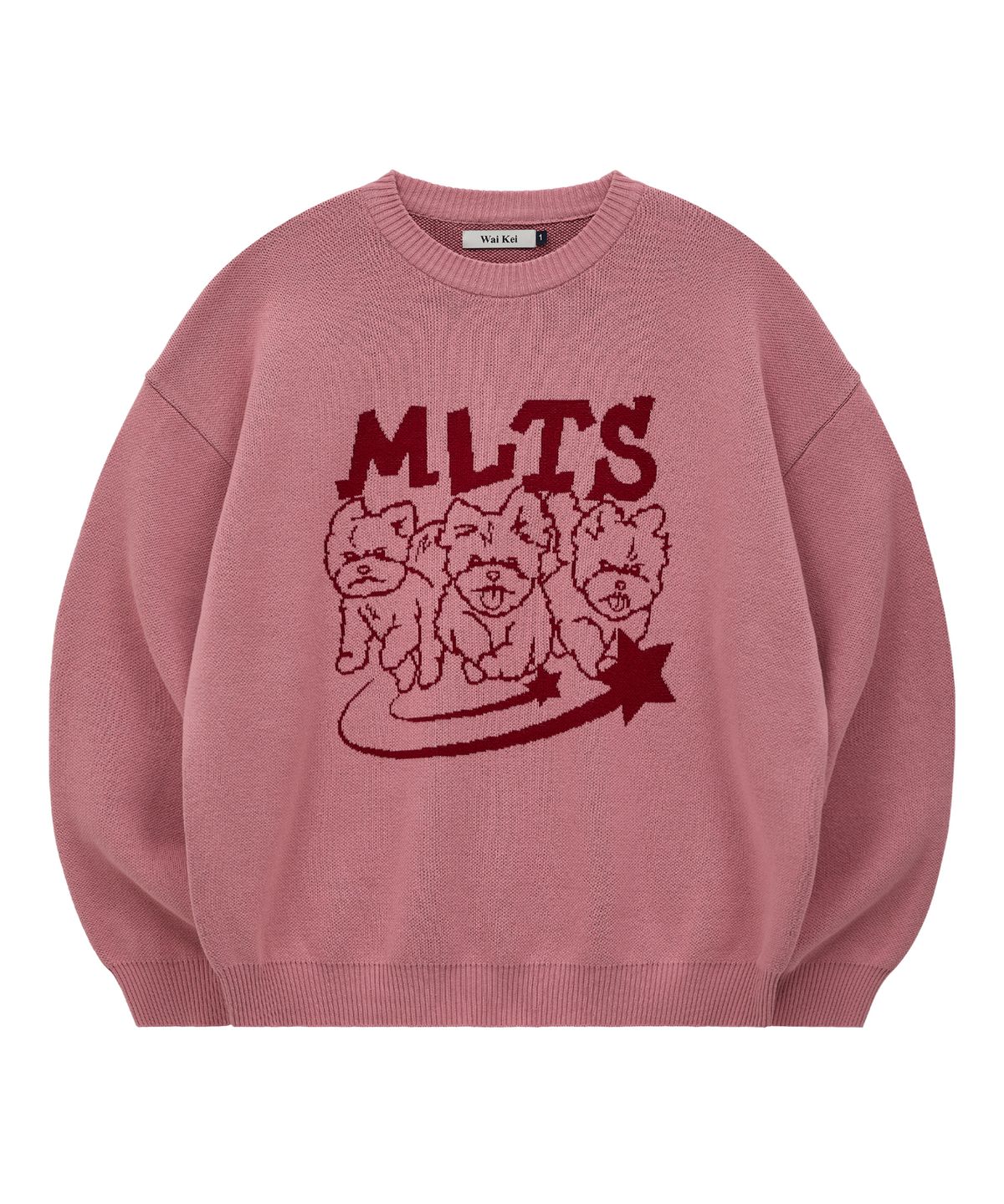 와이케이(WAIKEI) MLTS 라인 그래픽 니트 핑크