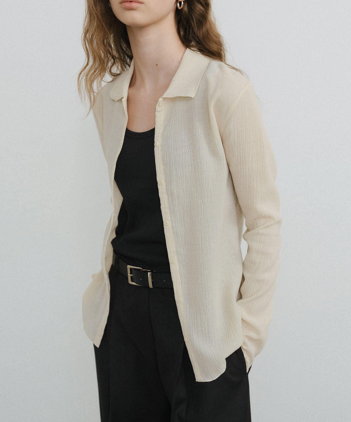 유라고(URAGO) Wrinkle slim fit shirt