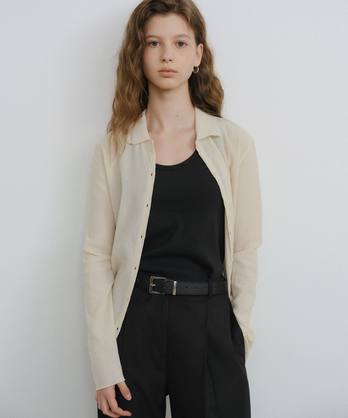 유라고(URAGO) Wrinkle slim fit shirt
