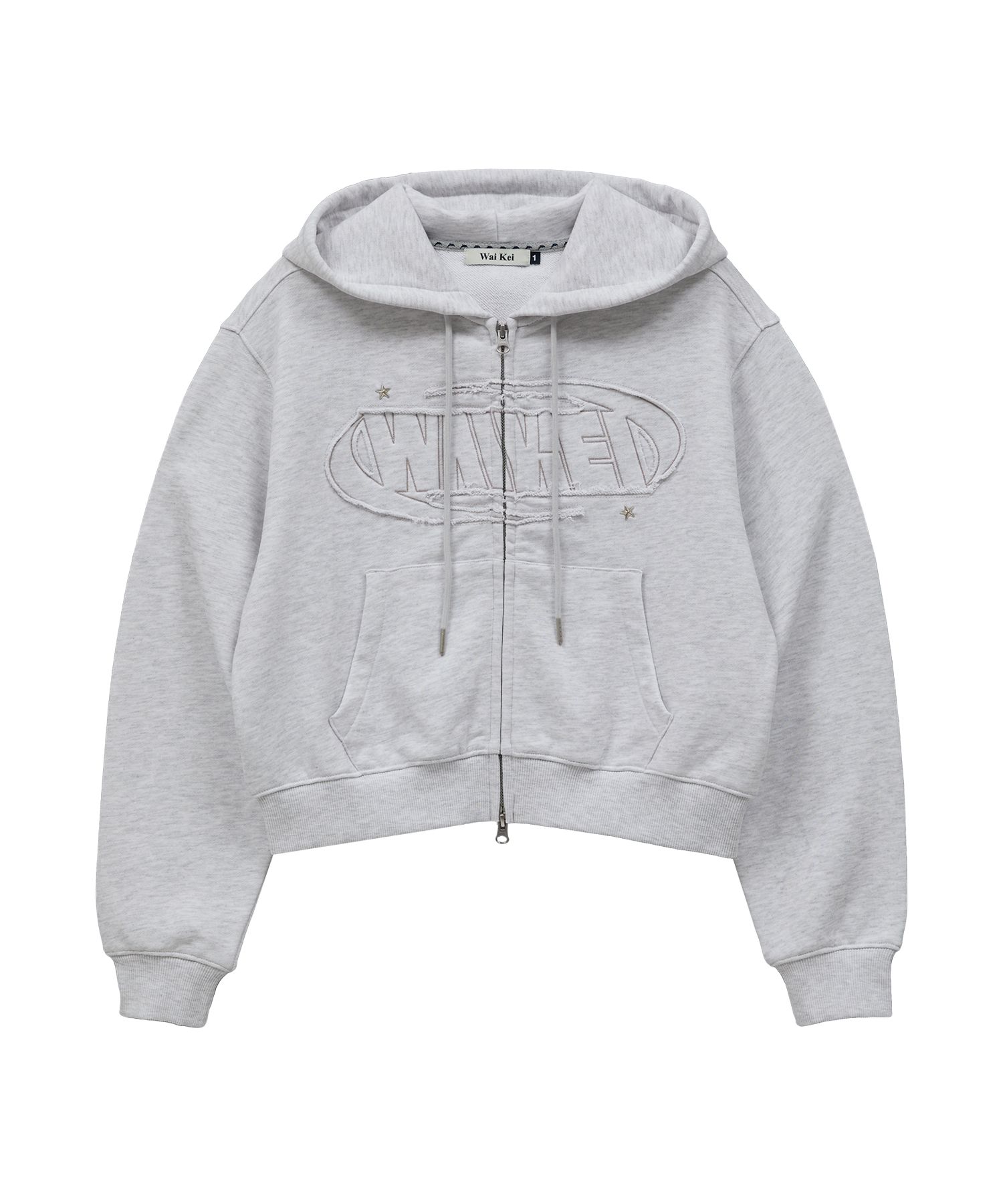 ★WAIKEI★CHECK APPLIQUE HOODED SWEATSHIRTS MUSINSA | WAI KEI Logo Applique Hooded Zip-Up Black