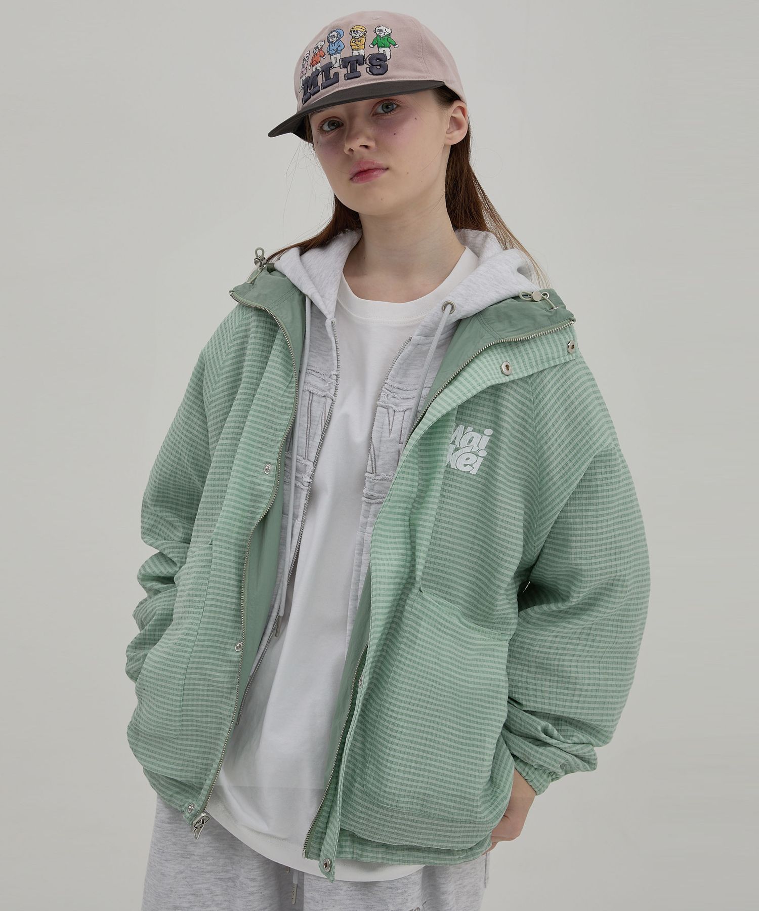 【WAIKEI】リバーシブルチェックウィンドブレーカー 4色 MUSINSA公式 | WAI KEI Reversible Check Windbreaker Mint