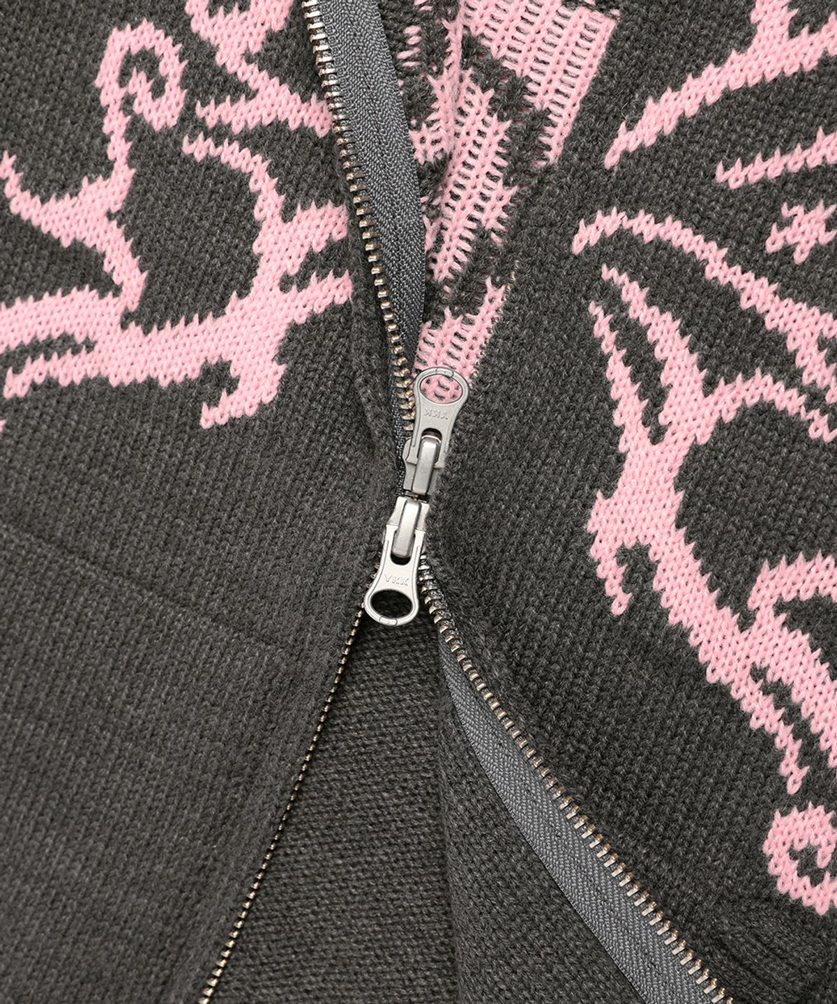 카비시(CAVISH) W BUTTERFLY KNIT ZIP UP HOODIE CHARCOAL(CV2FSFK681A)