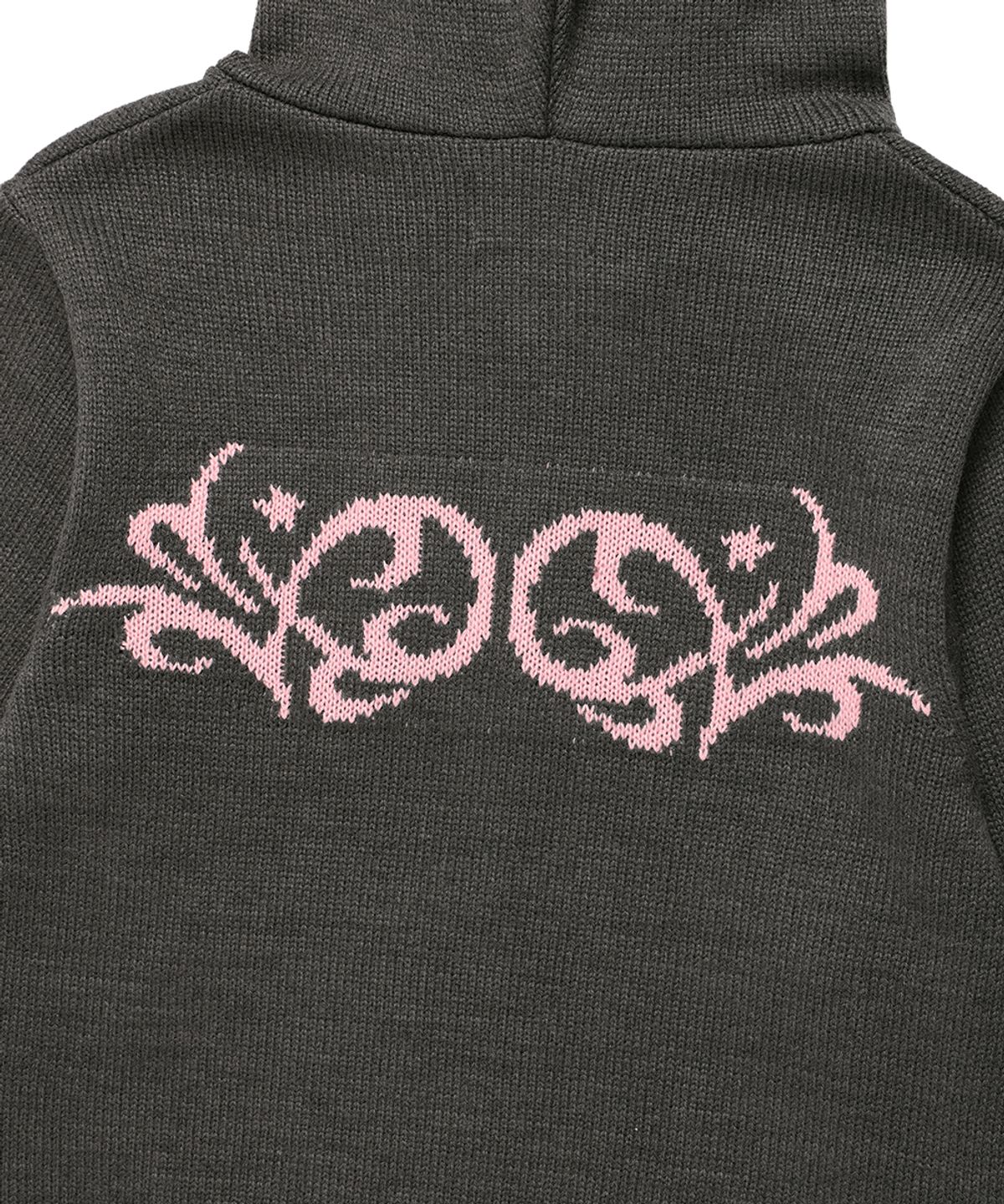 카비시(CAVISH) W BUTTERFLY KNIT ZIP UP HOODIE CHARCOAL(CV2FSFK681A)