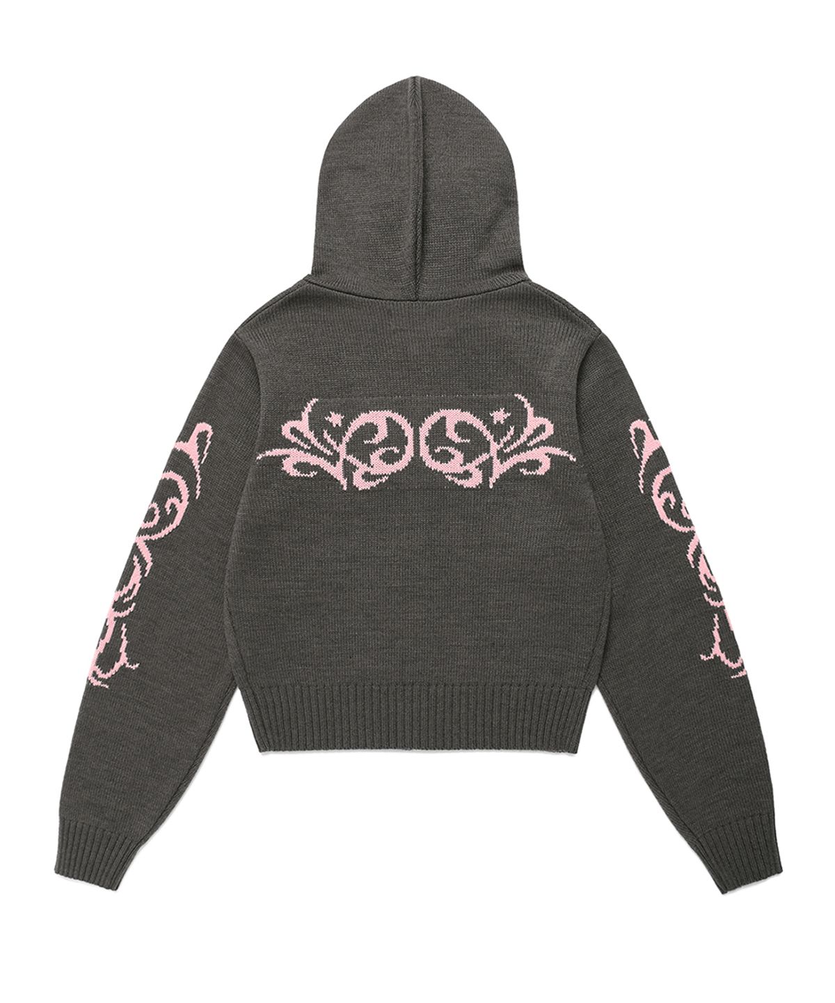 카비시(CAVISH) W BUTTERFLY KNIT ZIP UP HOODIE CHARCOAL(CV2FSFK681A)
