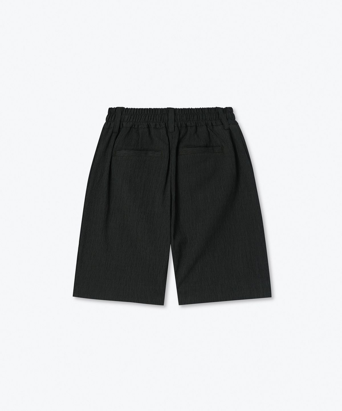 무신사 스탠다드 키즈(MUSINSA STANDARD KIDS) 크링클 원 턱 와이드 밴딩 쇼츠 [블랙]