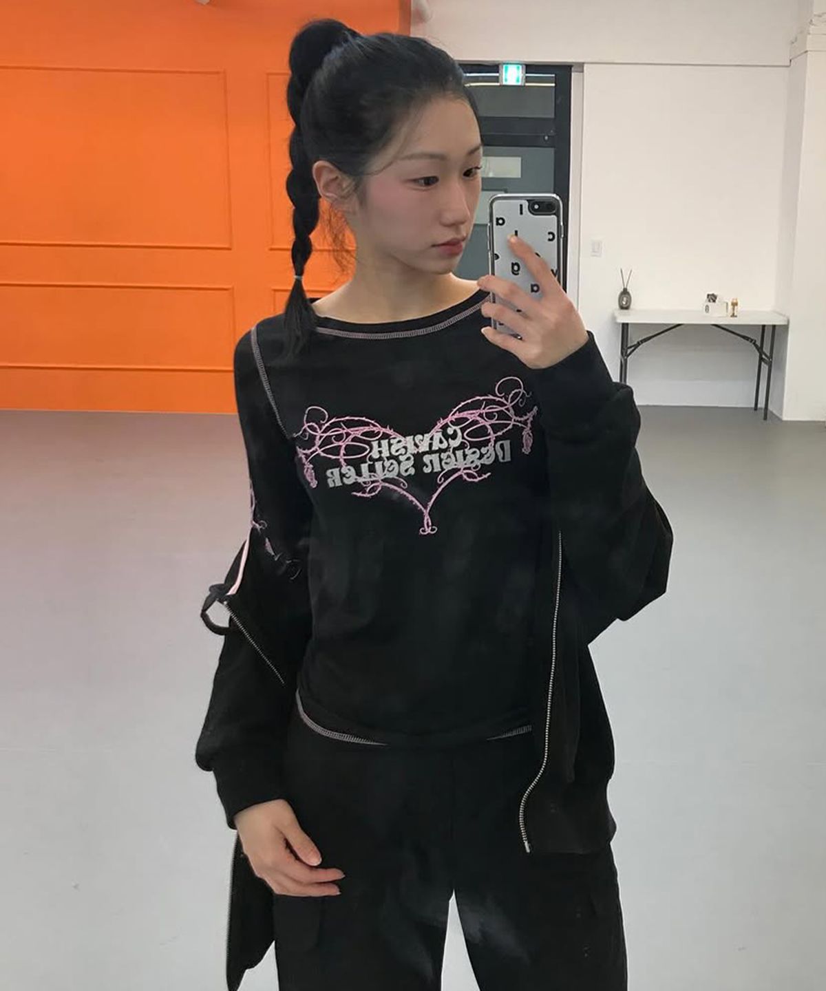카비시(CAVISH) W STEM LS TEE BLACK(CV2FSFT553A)