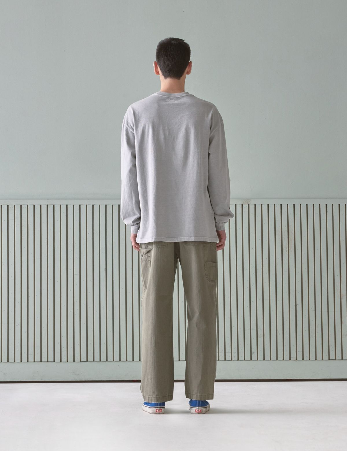네이머클로딩(NAMERCLOTHING) OLD ENGLISH L/S T-SHIRT LIGHT GRAY