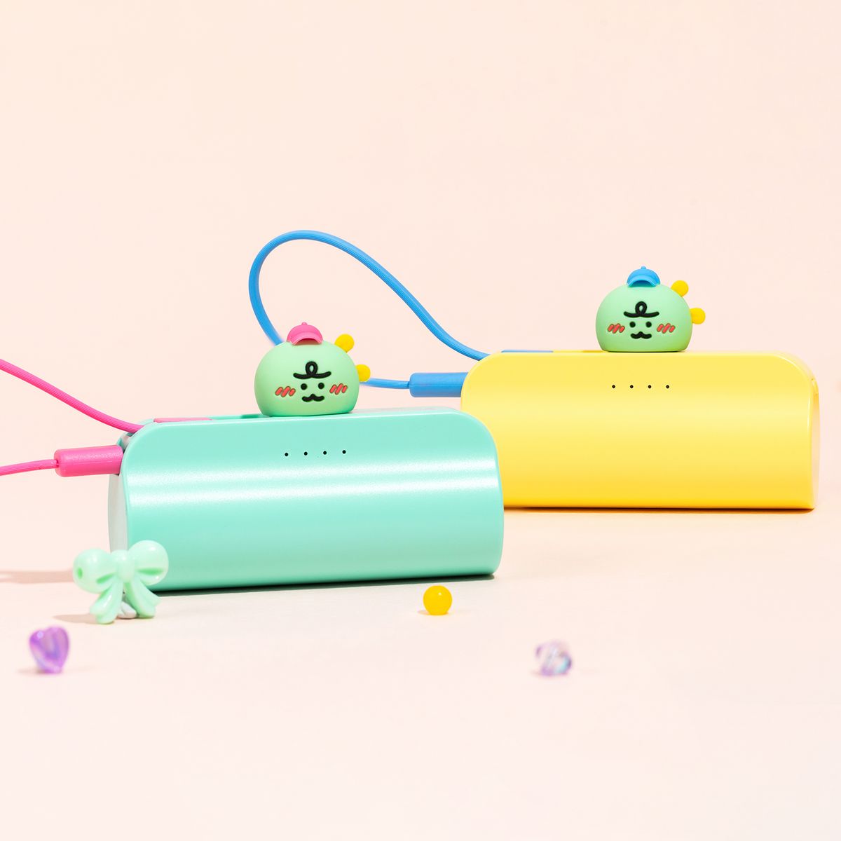 카카오프렌즈 파트너(KAKAOFRIENDS PARTNERS) 니니즈 죠르디 볼캡 도킹형 20W 고속충전 보조배터리 5000mAh(8핀/C타입)