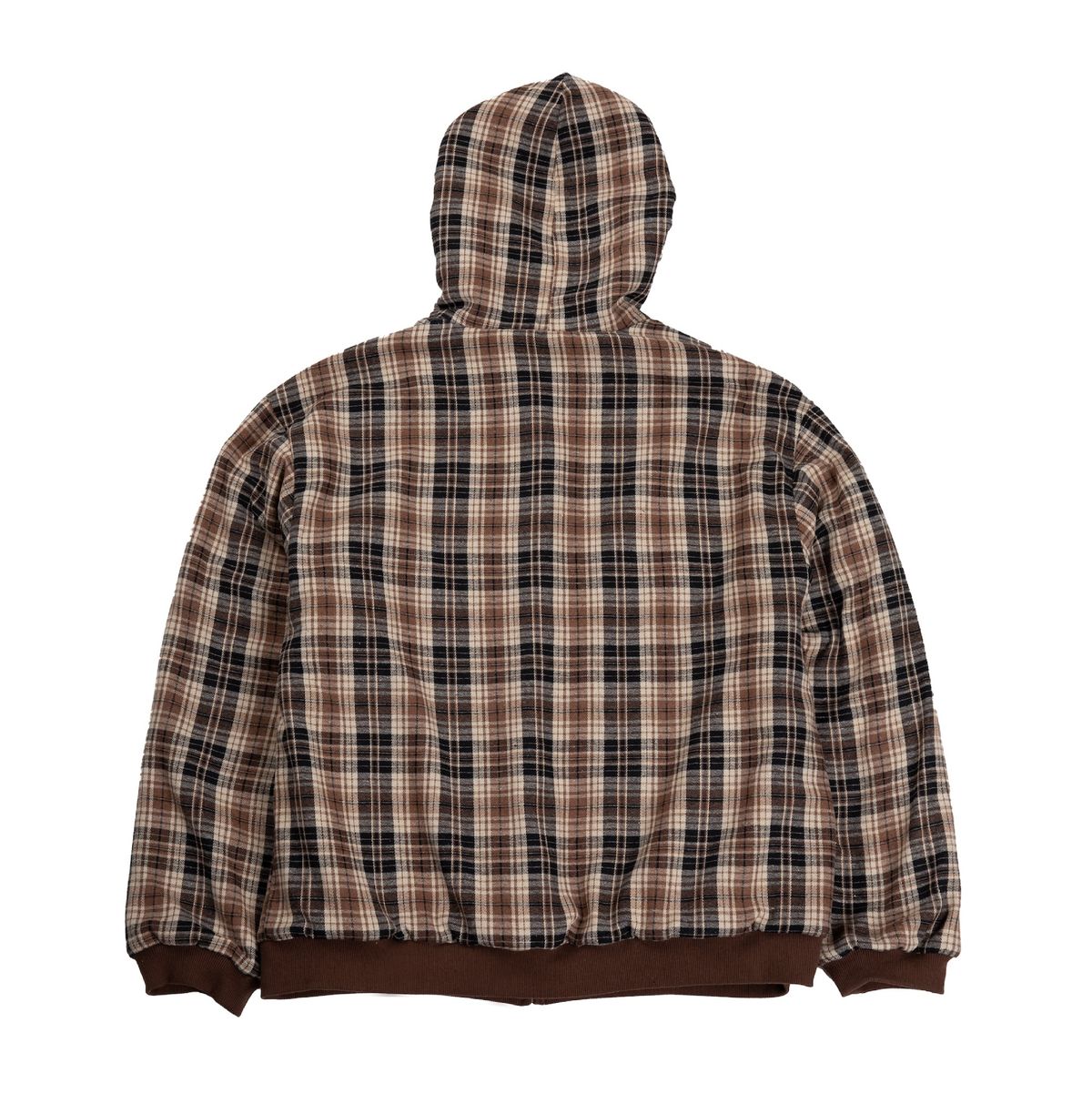 이알티알(ERTR) Reversible Hoodie Zip-Up Check Brown