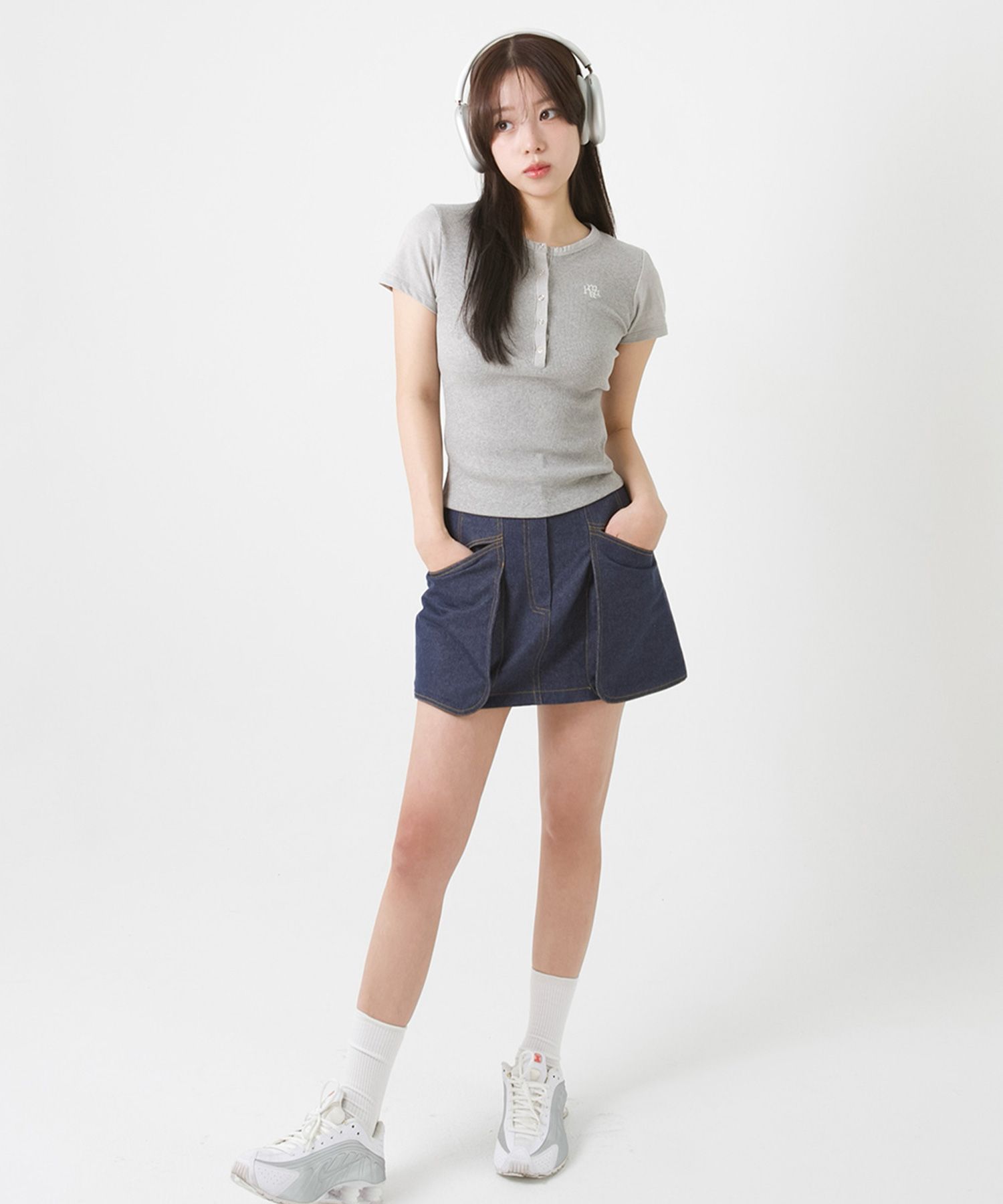 さらに100円引き◆MUAHMUAH◆STITCH LOGO DENIM POCKET SKIRT MUSINSA公式 | MUAHMUAH Stitch Logo Denim Pocket Skirt [Blue]