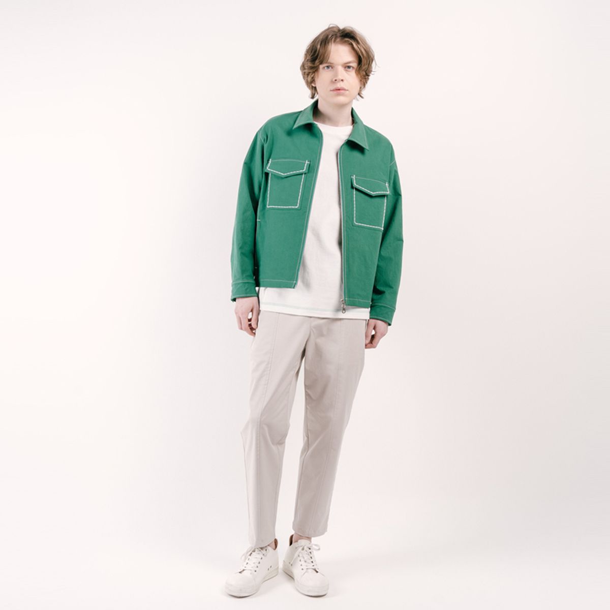 커스텀어스(CUSTOMUS) 호시자수 포켓 집업 스텐카라자켓 CXS25SWJK302 GRN