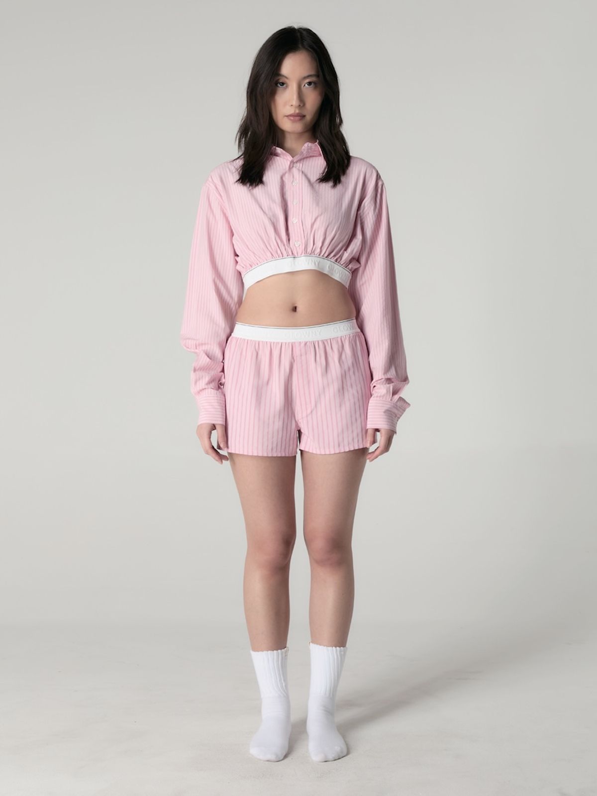 글로니(GLOWNY) WILLY POP SHORTS (PINK  STRIPE)