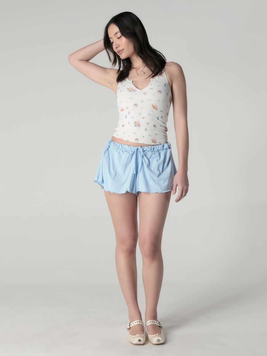 [GLOWNY] TWIRL FLARE SHORTS ★大人気★ MUSINSA | GLOWNY TWIRL FLARE SHORTS (BABY BLUE)