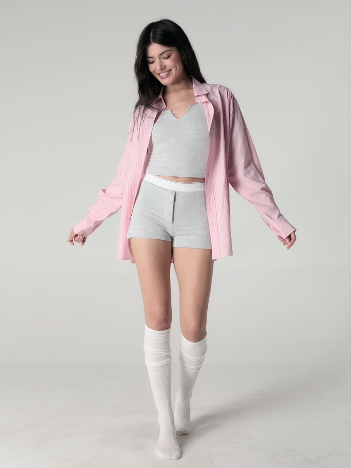 글로니(GLOWNY) MELLOW BOXER BRIEF (WHITE MELANGE)