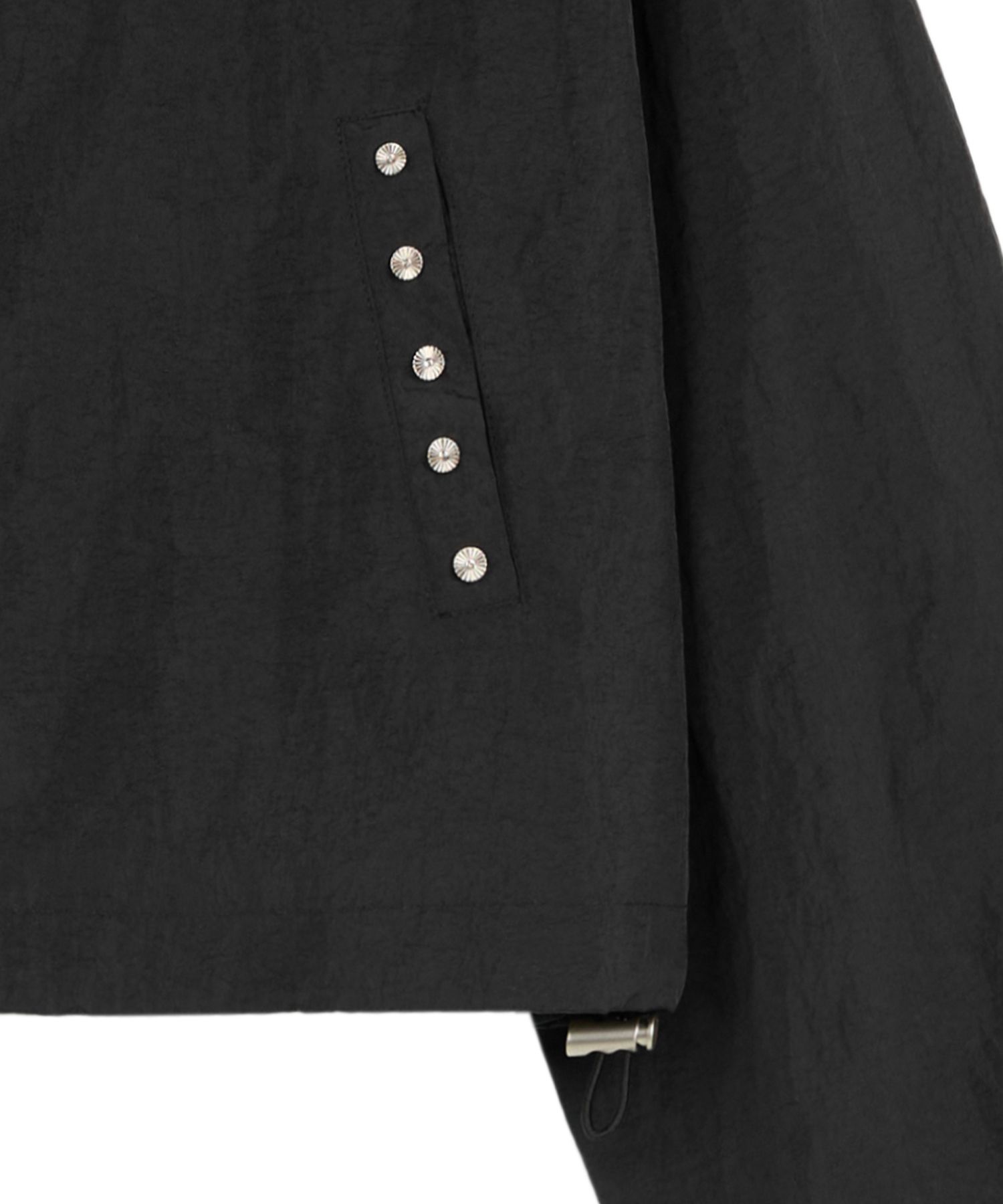 MUSINSA | ROCKCAKE Rivet Embellished Nylon Jacket - Black