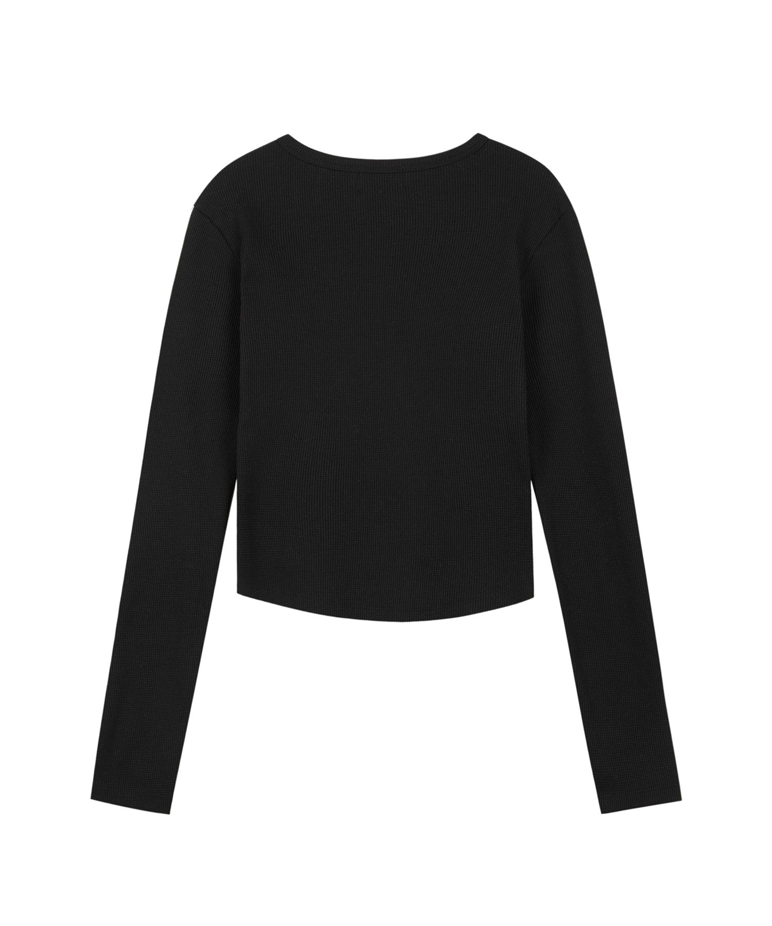 Tシャツ・カットソー ROCKCAKE Applique Logo Button Top Black MUSINSA公式 | ROCKCAKE Applique Logo Button Top - Black