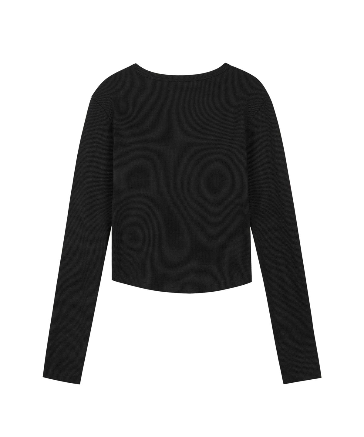 락케이크(ROCKCAKE) Applique Logo Button Top - Black