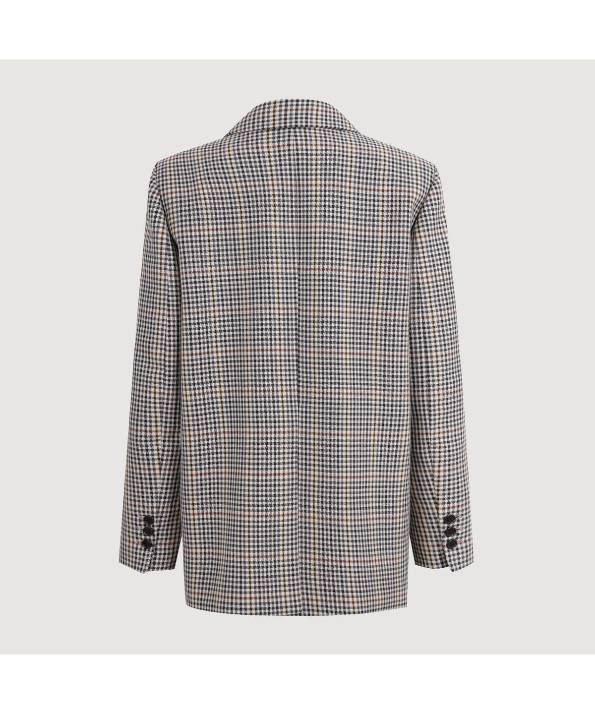 럭키슈에뜨(LUCKY CHOUETTE) Embroidered Button Check Double Jacket (multi color) LFJAS25205XXX