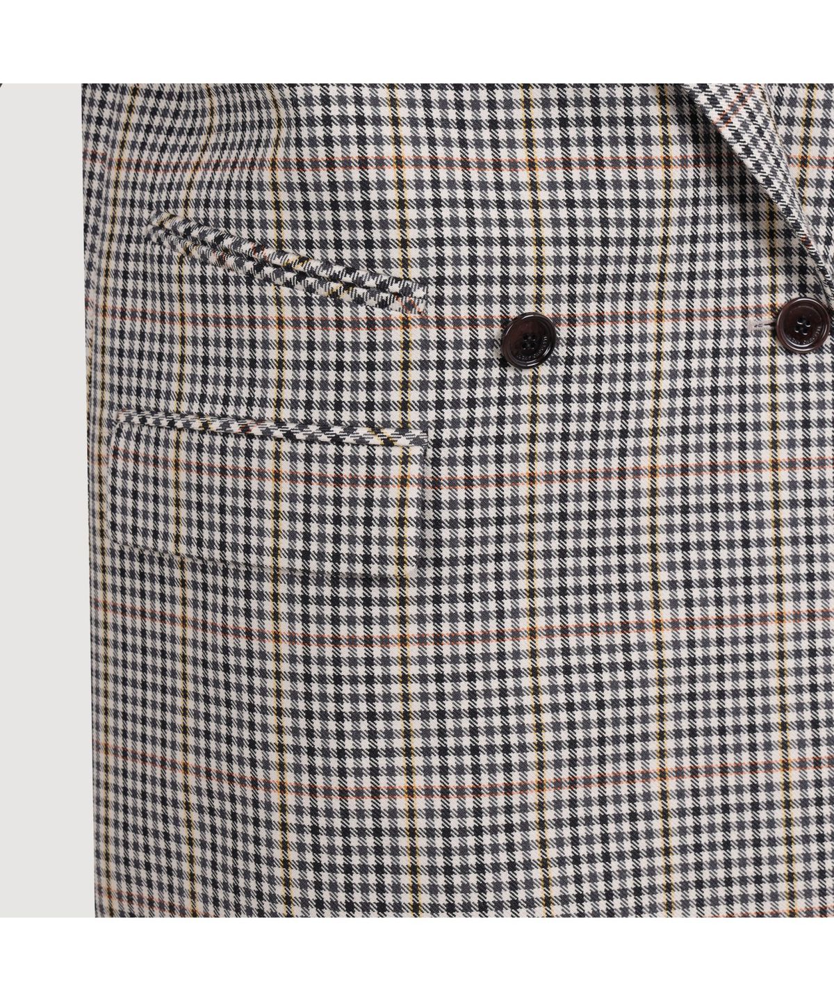 럭키슈에뜨(LUCKY CHOUETTE) Embroidered Button Check Double Jacket (multi color) LFJAS25205XXX