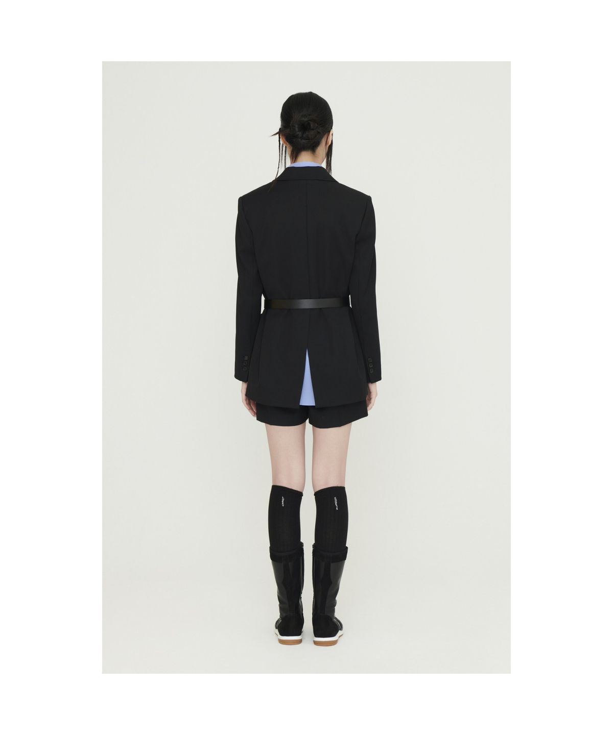 럭키슈에뜨(LUCKY CHOUETTE) Back Slit Option Belt Single Jacket (black) LFJAS25210BKX