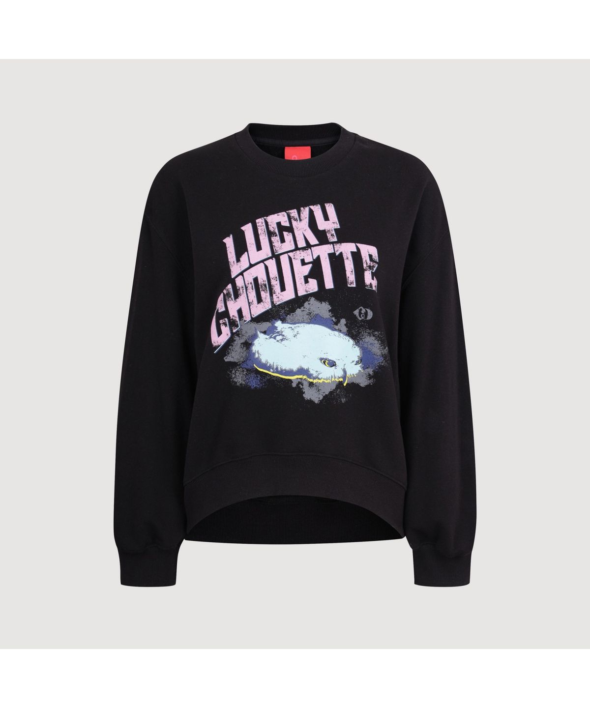 럭키슈에뜨(LUCKY CHOUETTE) Chouette Point Sweat T-shirt (black) LFTAM25205BKX