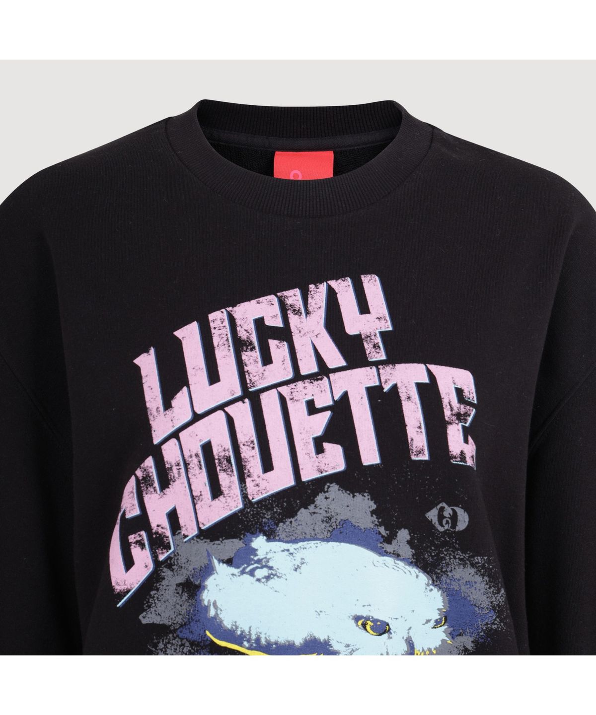 럭키슈에뜨(LUCKY CHOUETTE) Chouette Point Sweat T-shirt (black) LFTAM25205BKX