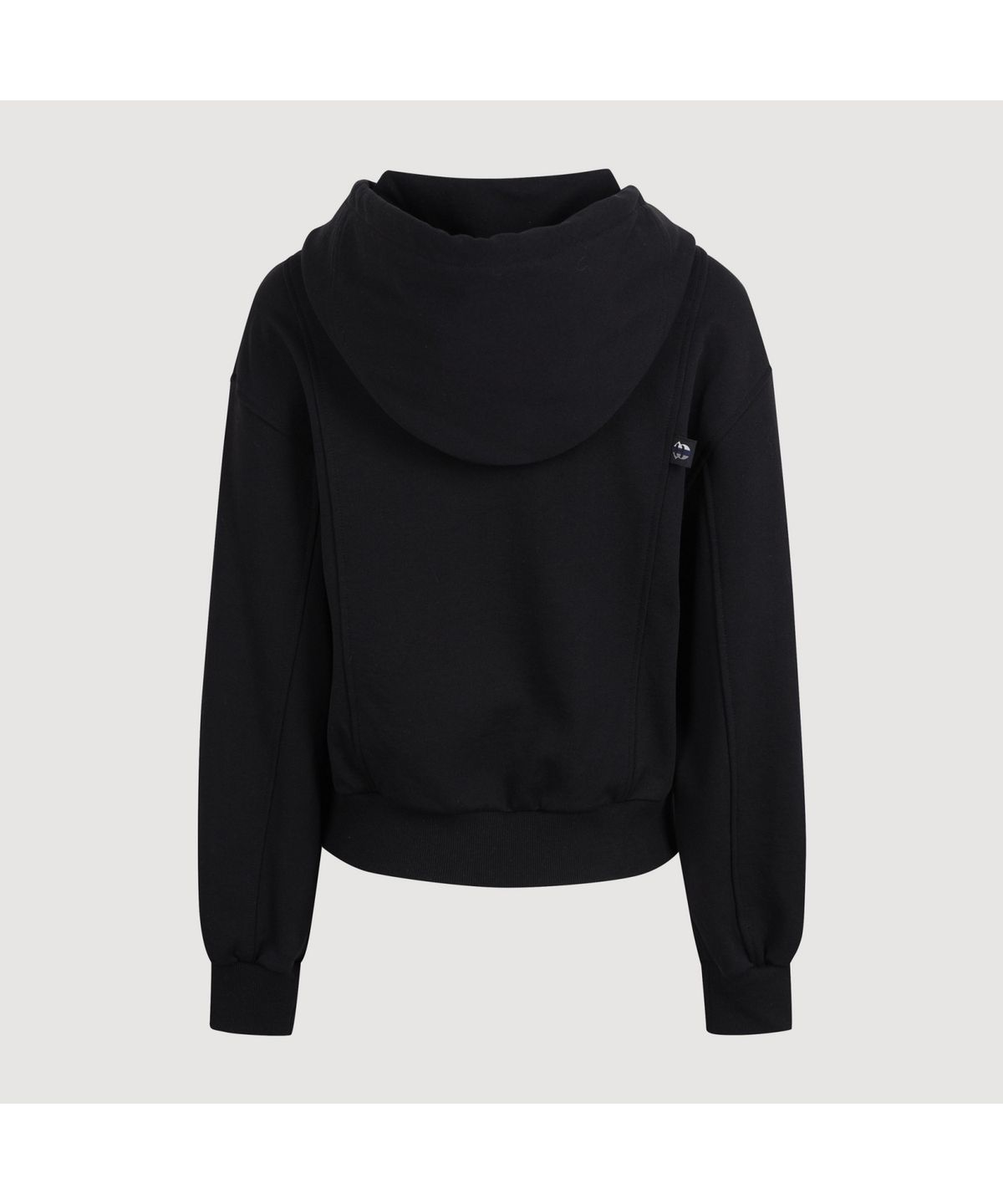 럭키슈에뜨(LUCKY CHOUETTE) Embroidery Point Cropped Hoodie T-shirt (black) LFTAS25280BKX