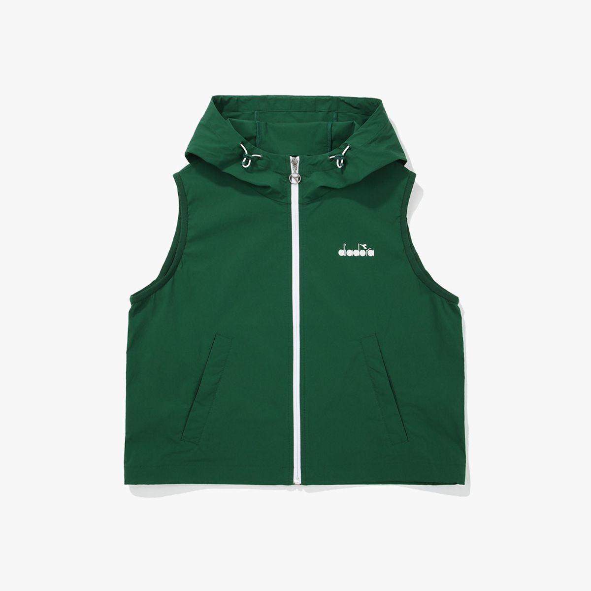 디아도라(diadora) 쿨웨이브 후드 베스트 우먼 GREEN