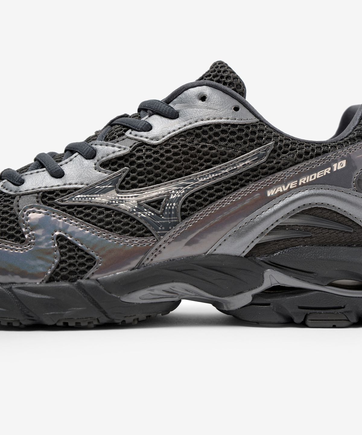 미즈노(MIZUNO) (공용) 웨이브 라이더 10 - 블랙 샌드:블랙 샌드:메탈릭 그레이 / D1GA243108