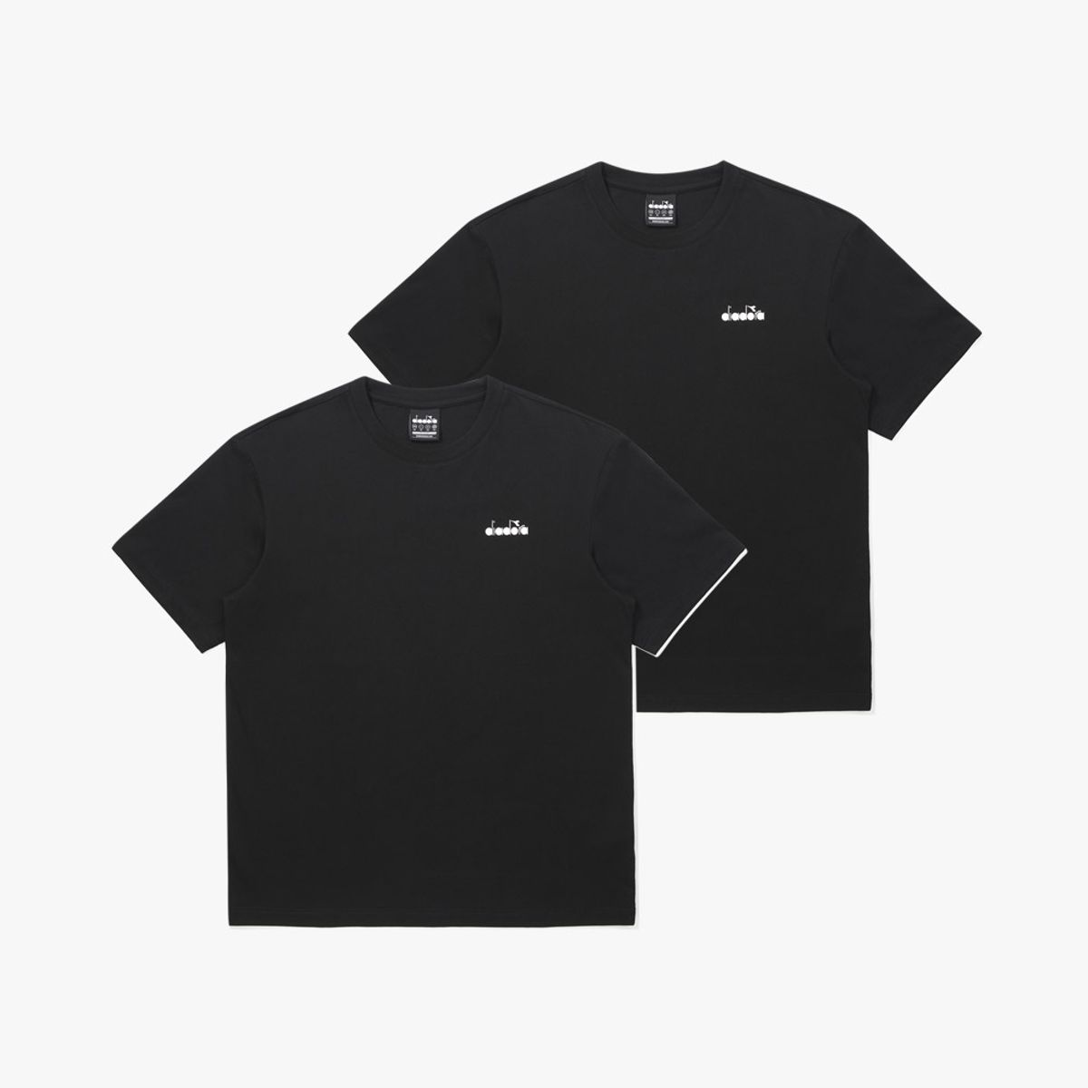 디아도라(diadora) 2PACK 베이직 반팔 티셔츠 BLACK