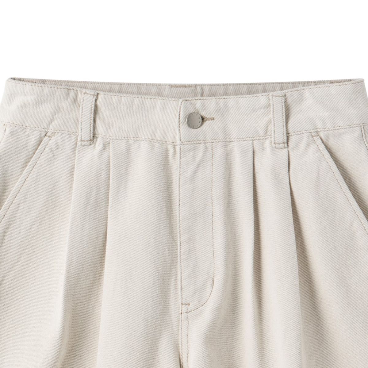 브롬톤 런던(BROMPTON LONDON) 1975 TWO TUCK DENIM SHORTS - IVORY (P252UDP431)